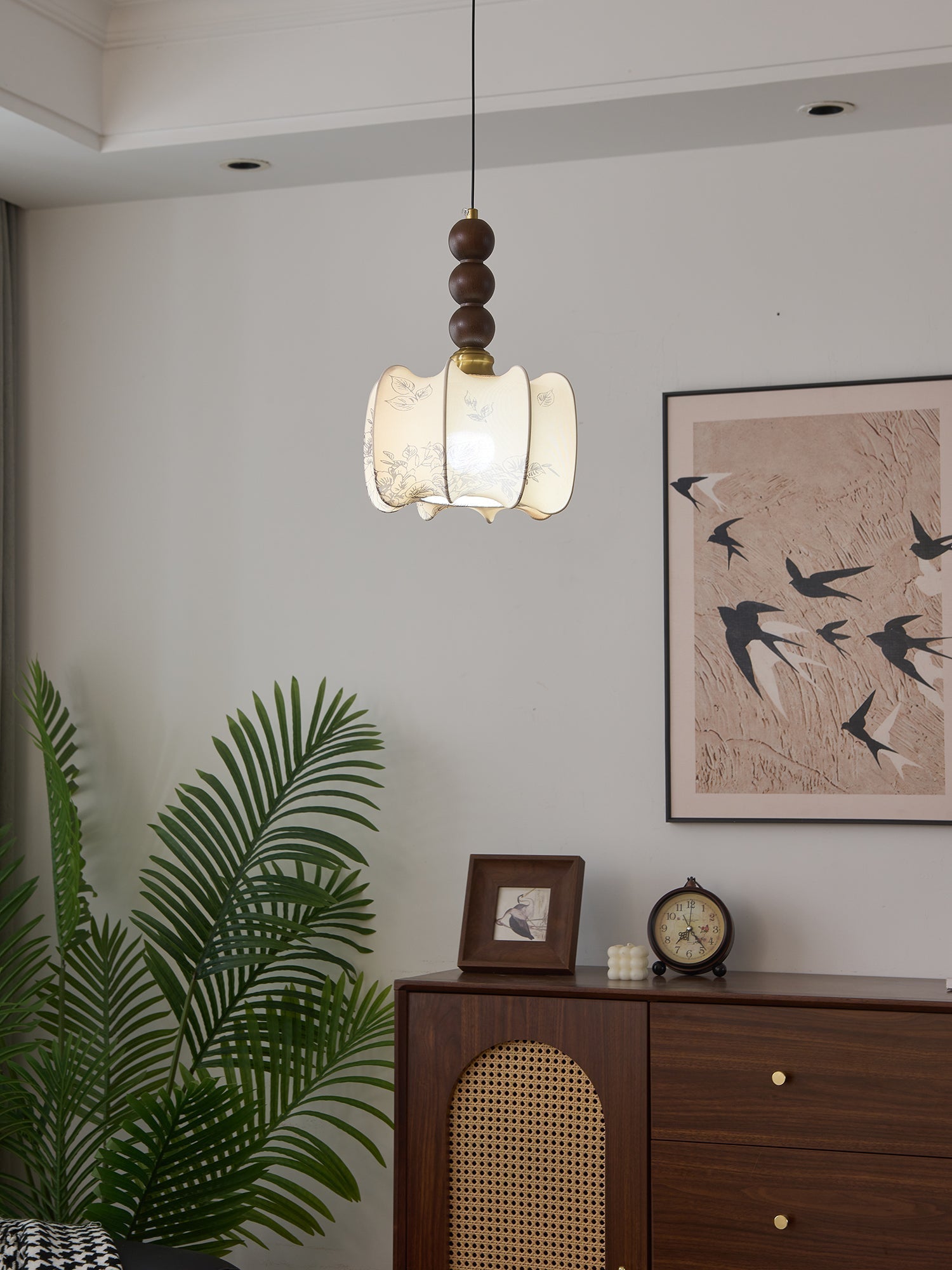 Avshaara Suspension en Tissu Vintage et Bois - Neutralighting