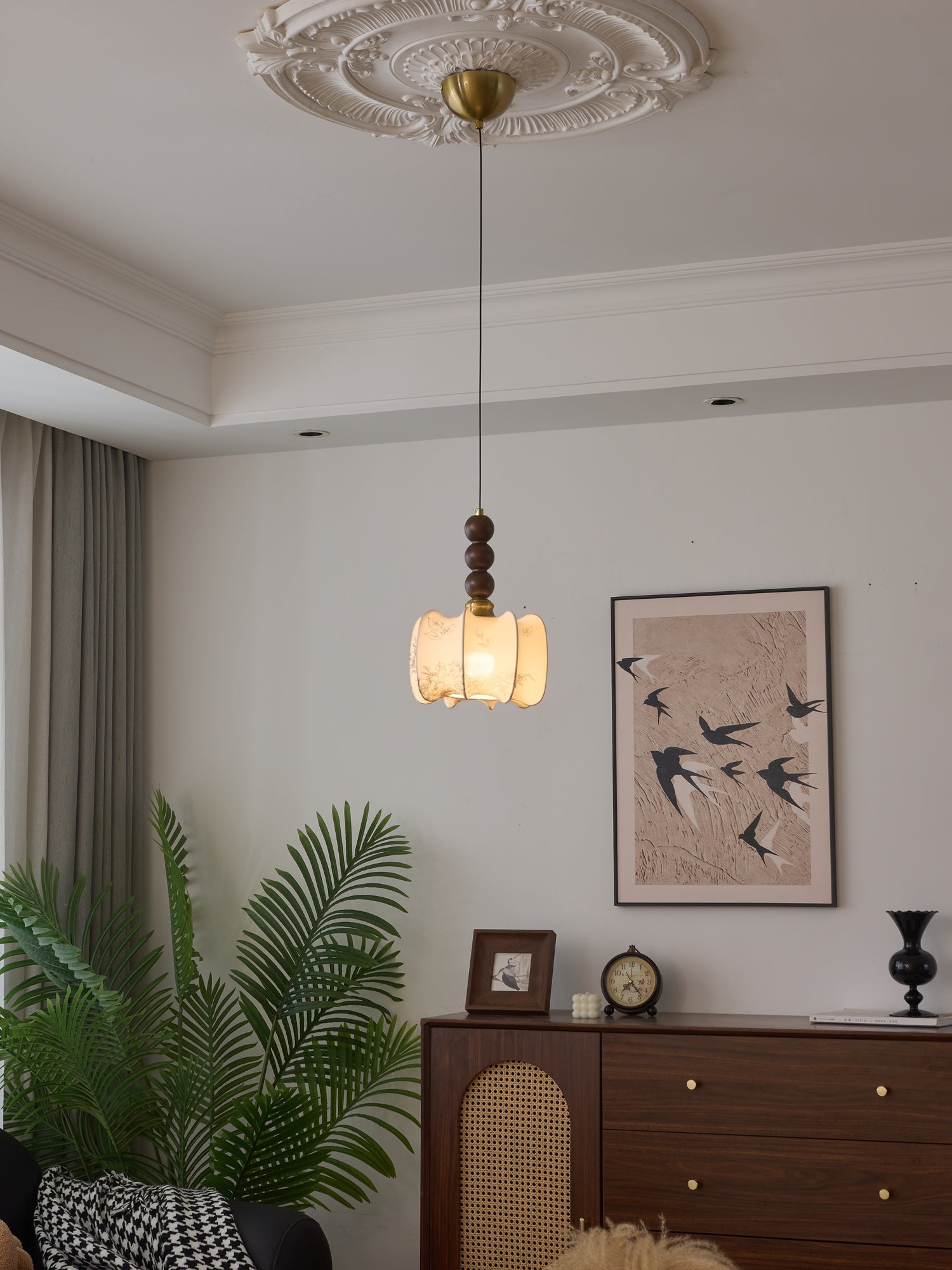 Avshaara Suspension en Tissu Vintage et Bois - Neutralighting