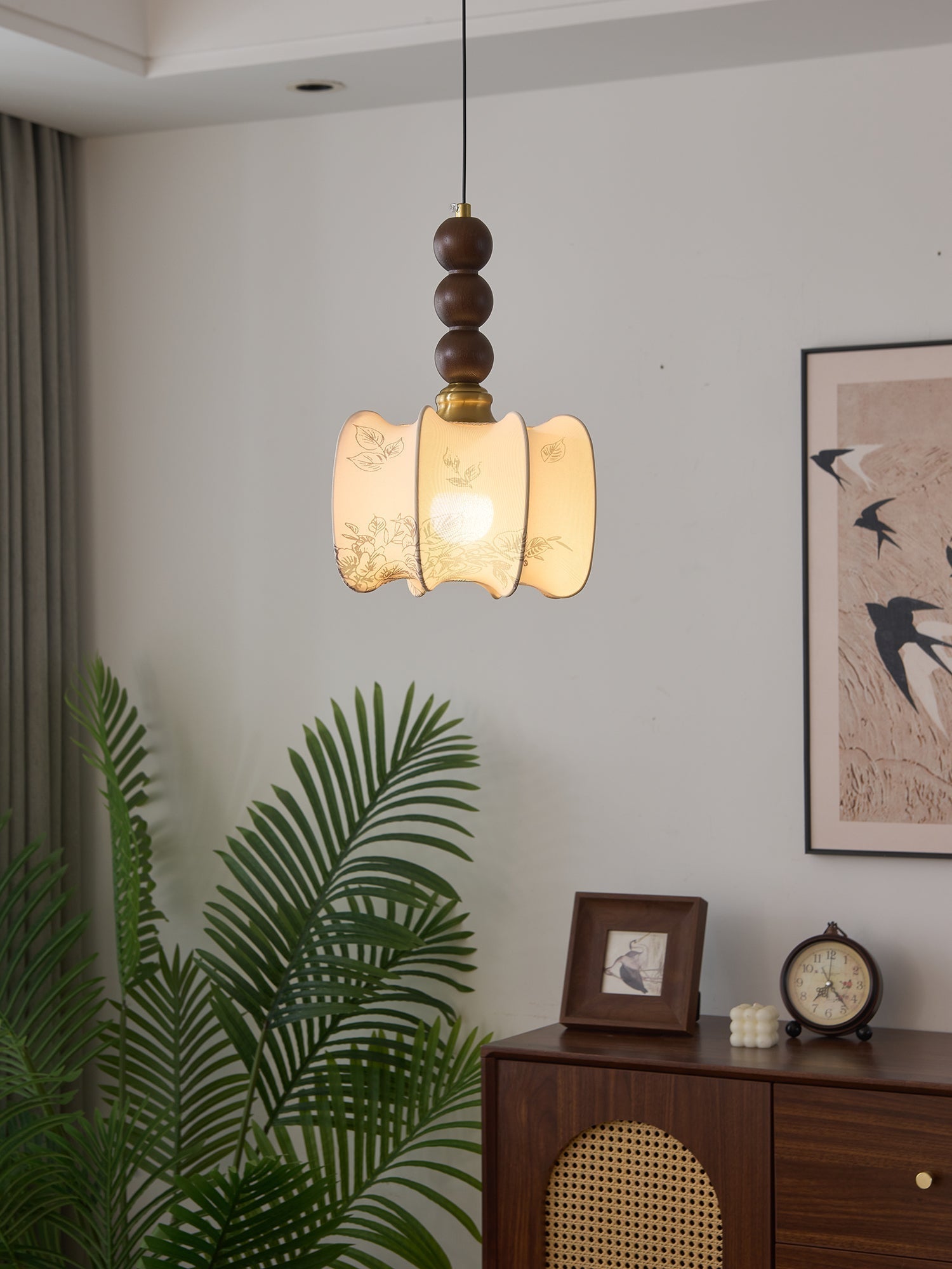 Avshaara Suspension en Tissu Vintage et Bois - Neutralighting