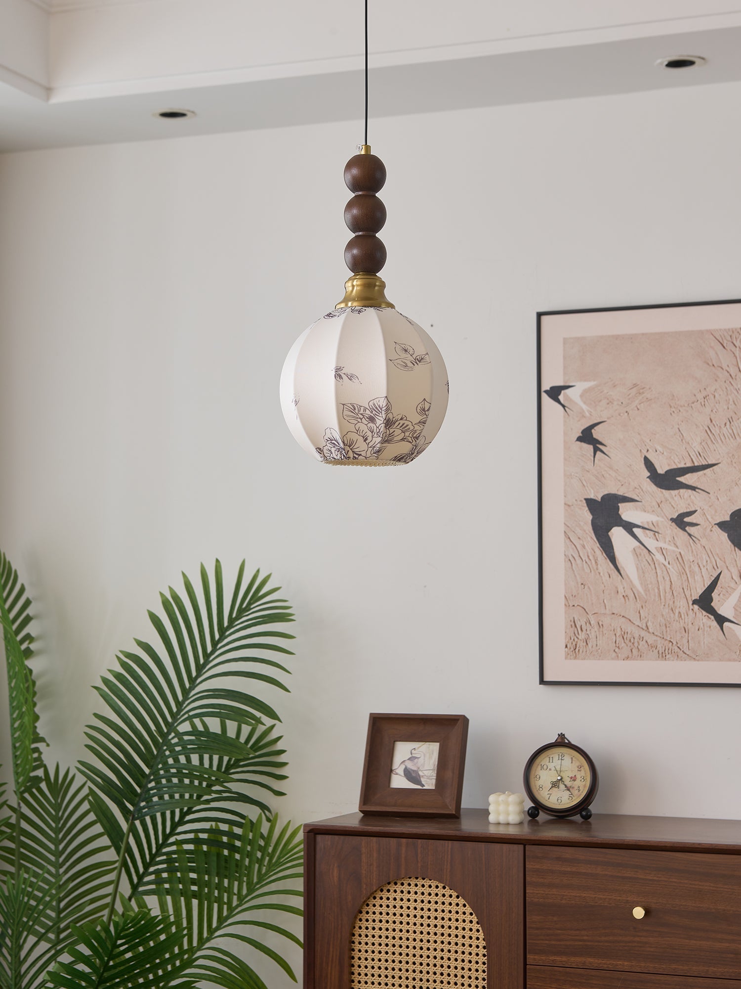 Avshaara Suspension en Tissu Vintage et Bois - Neutralighting