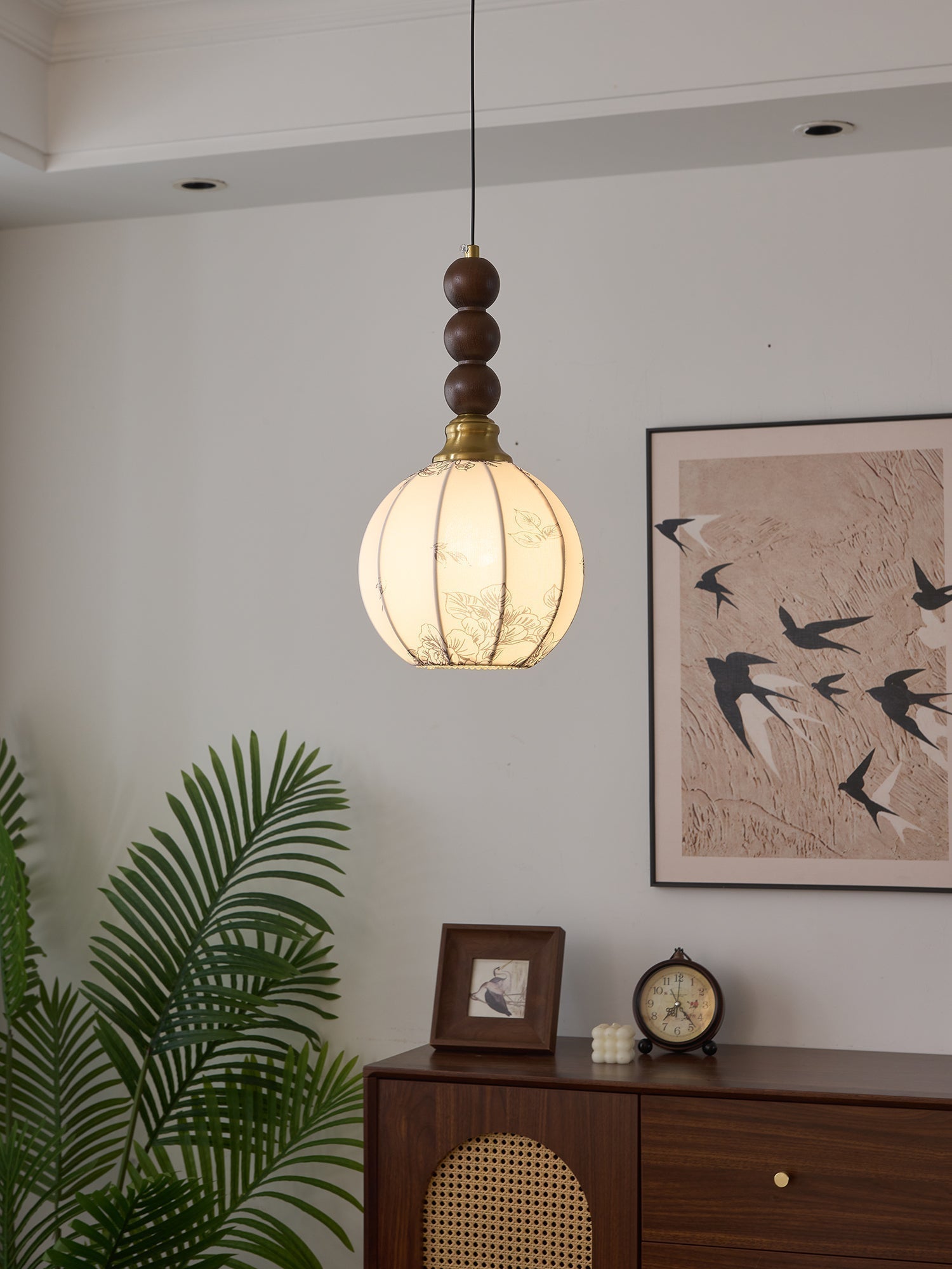 Avshaara Suspension en Tissu Vintage et Bois - Neutralighting