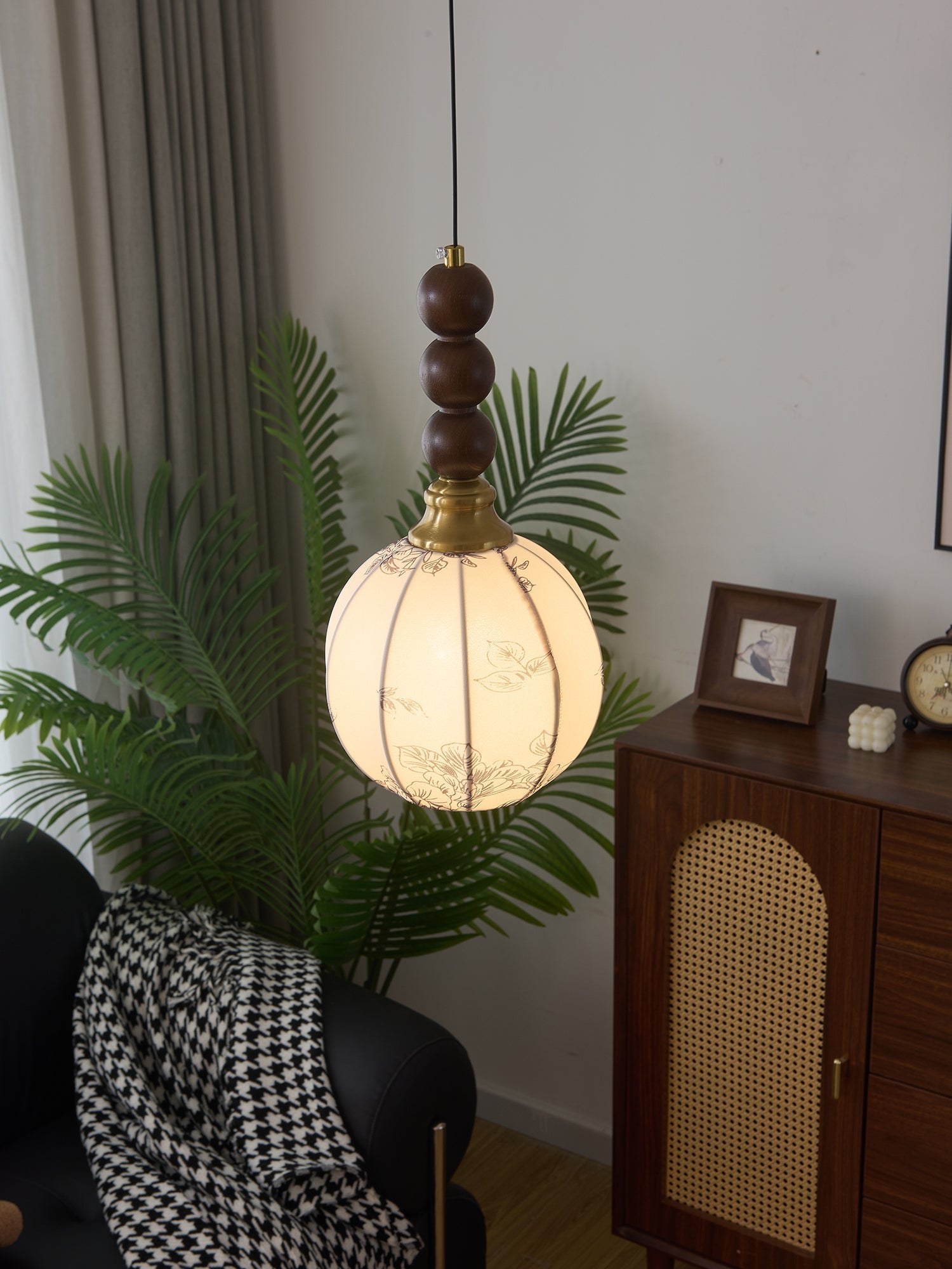Avshaara Suspension en Tissu Vintage et Bois - Neutralighting