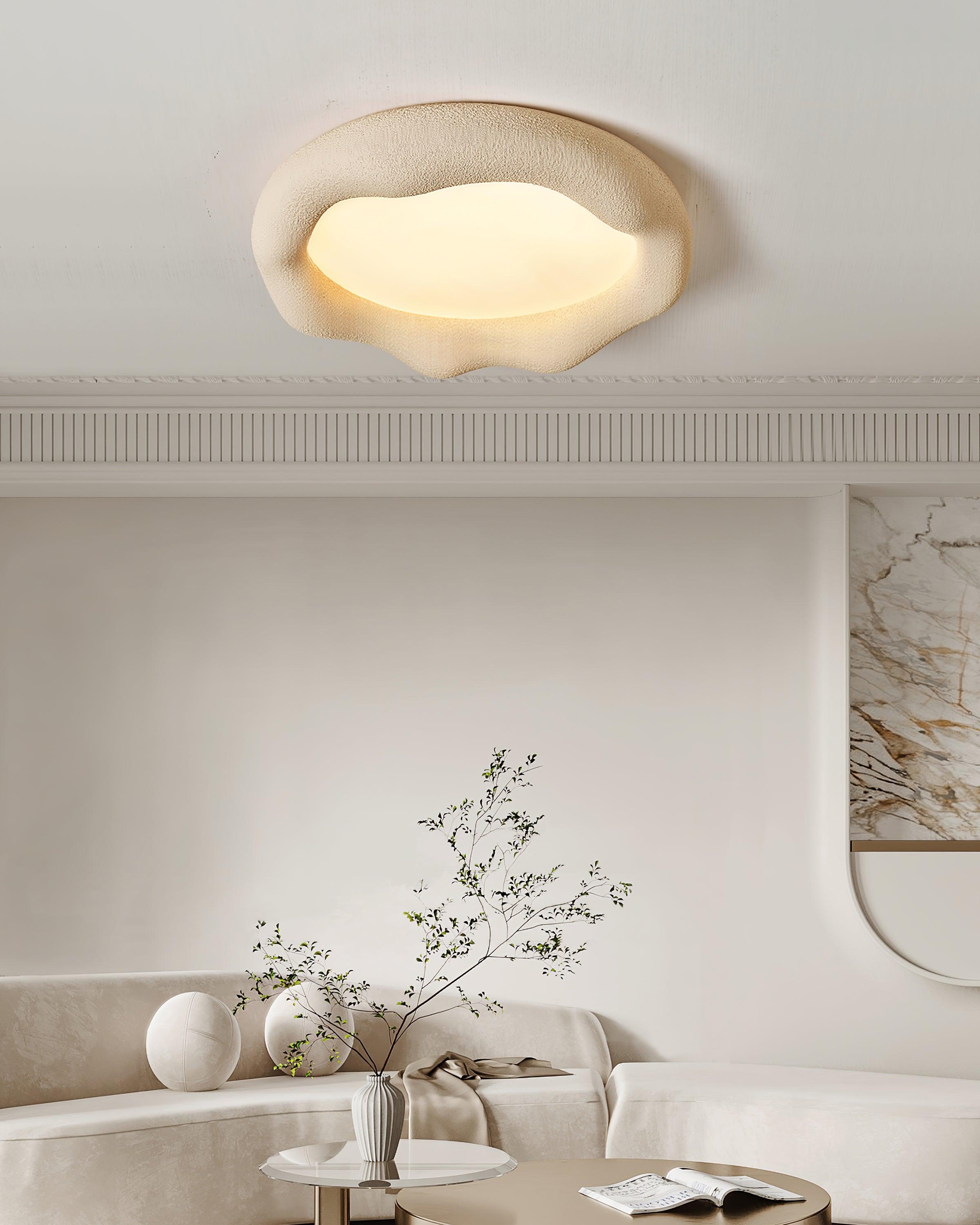 Vesperin Plafonnier en résine organique et fibre de verre, couleur beige - Neutralighting