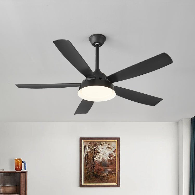 Plafonnier ventilateur Orvino en bois dans une option de finition blanche