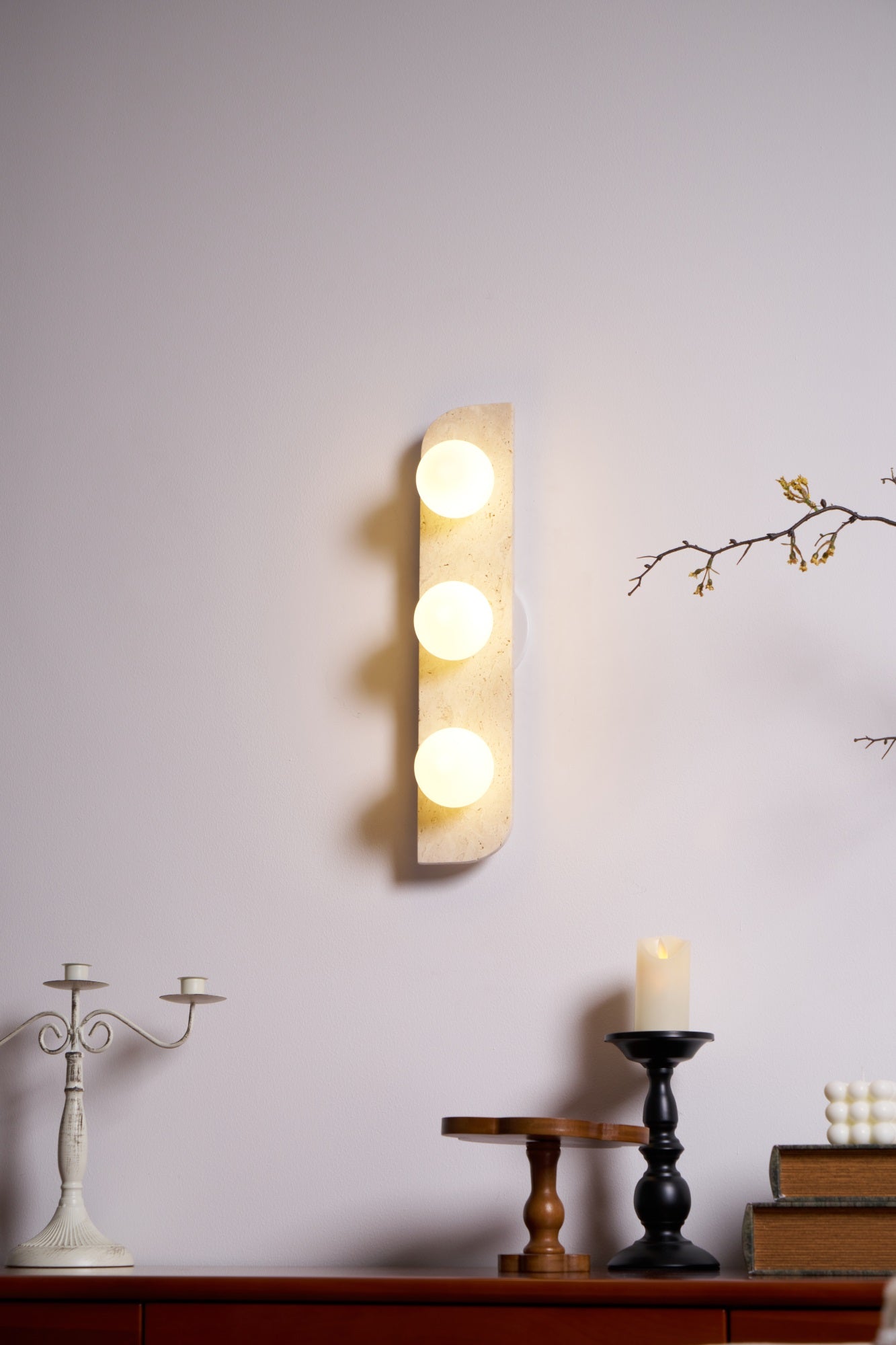 Alsilis Applique Murale Minimaliste en Travertin - Neutralighting