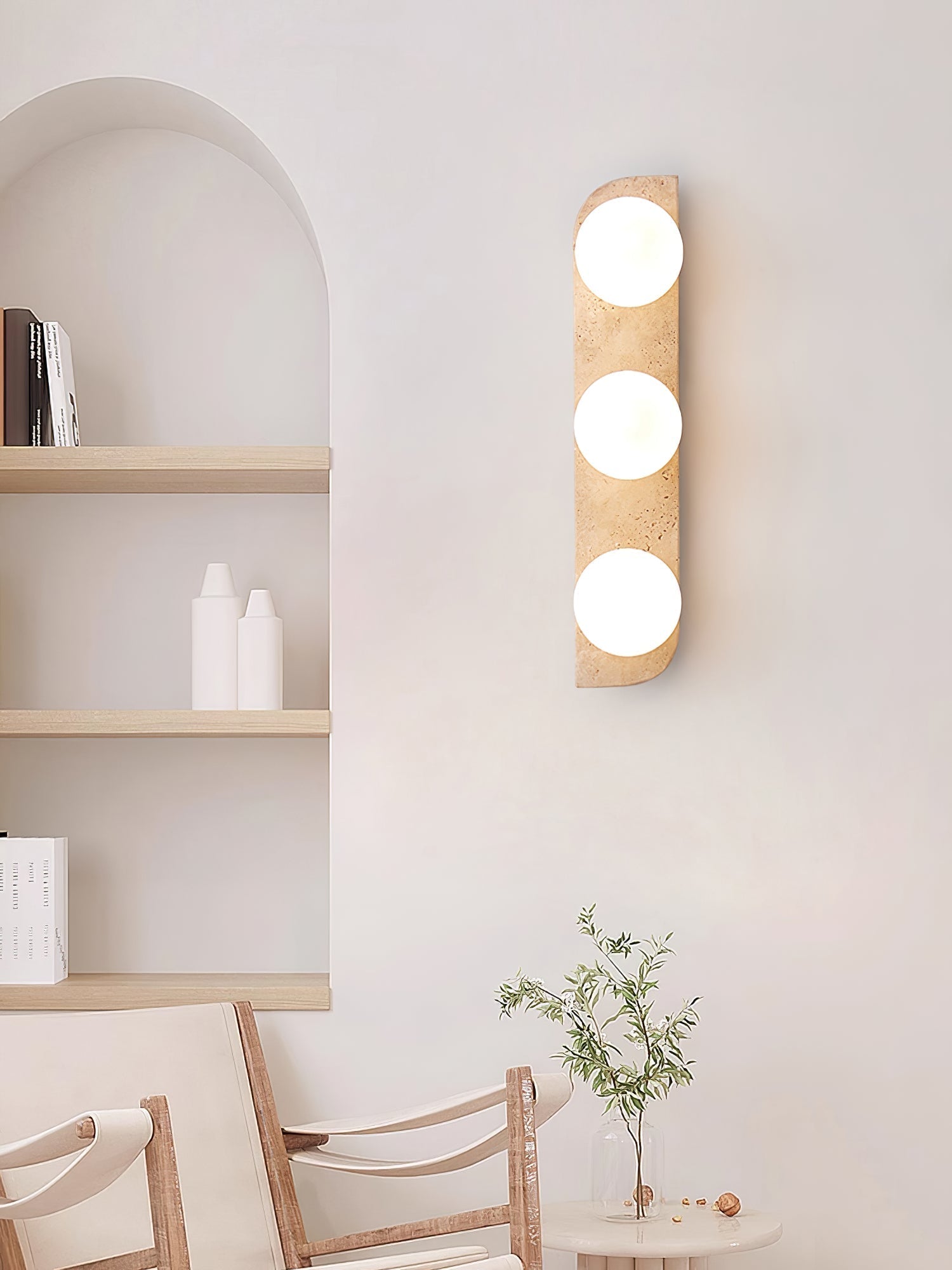 Alsilis Applique Murale Minimaliste en Travertin - Neutralighting