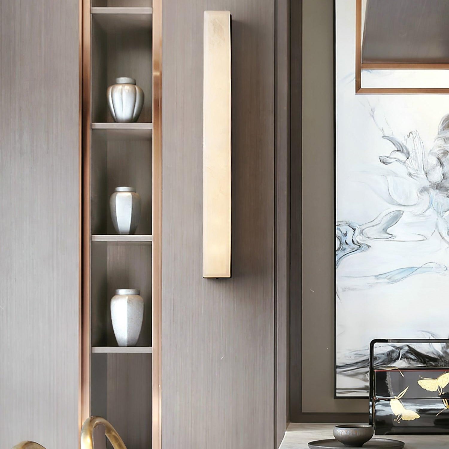 Isen Applique Murale Linéaire en Laiton et Albâtre - Neutralighting