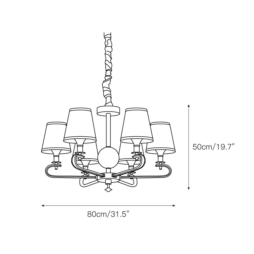 Sage Postmodern Luxury Fabric Crystal Chandelier - Lamp Copper