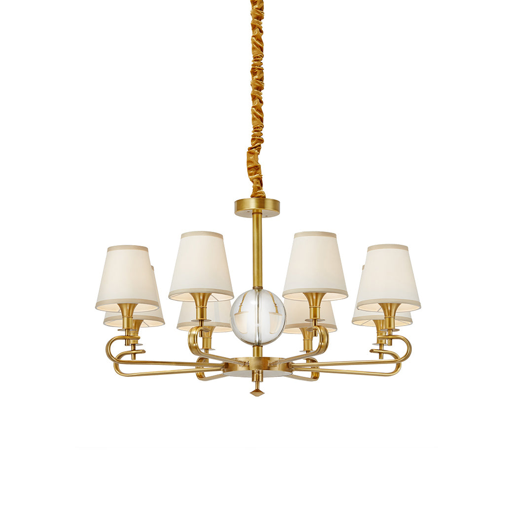 Sage Postmodern Luxury Fabric Crystal Chandelier - Lamp Copper