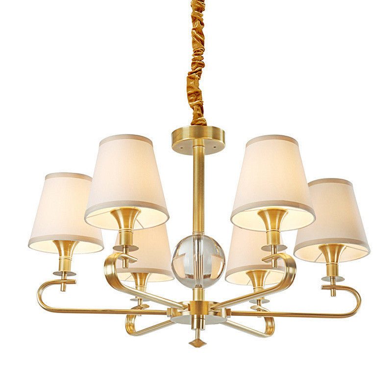 Sage Postmodern Luxury Fabric Crystal Chandelier - Lamp Copper