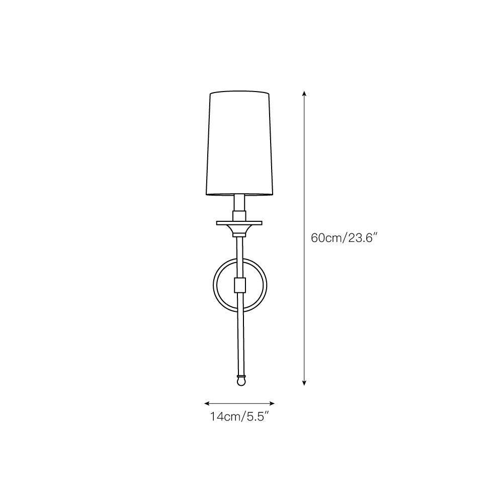 Esileth Applique Murale Laiton Tissu Vintage - Neutralighting