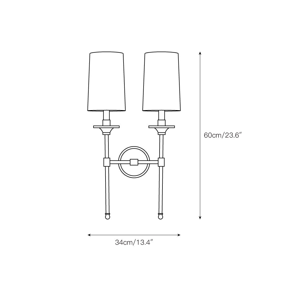 Esileth Applique Murale Laiton Tissu Vintage - Neutralighting