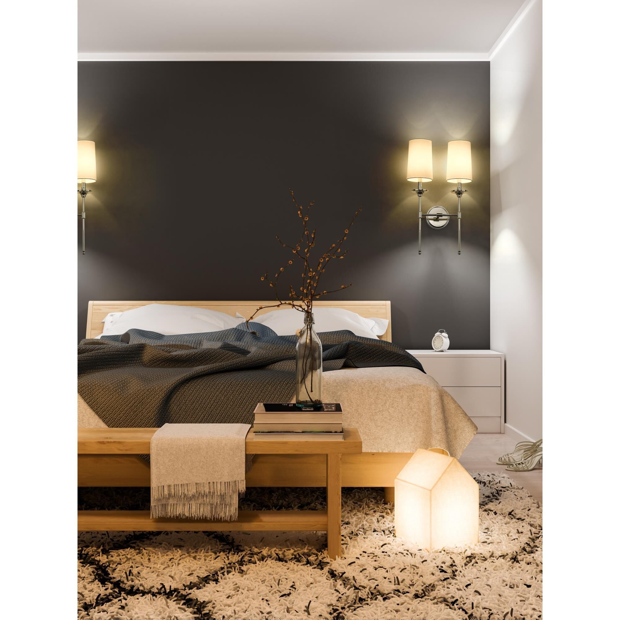 Esileth Applique Murale Laiton Tissu Vintage - Neutralighting
