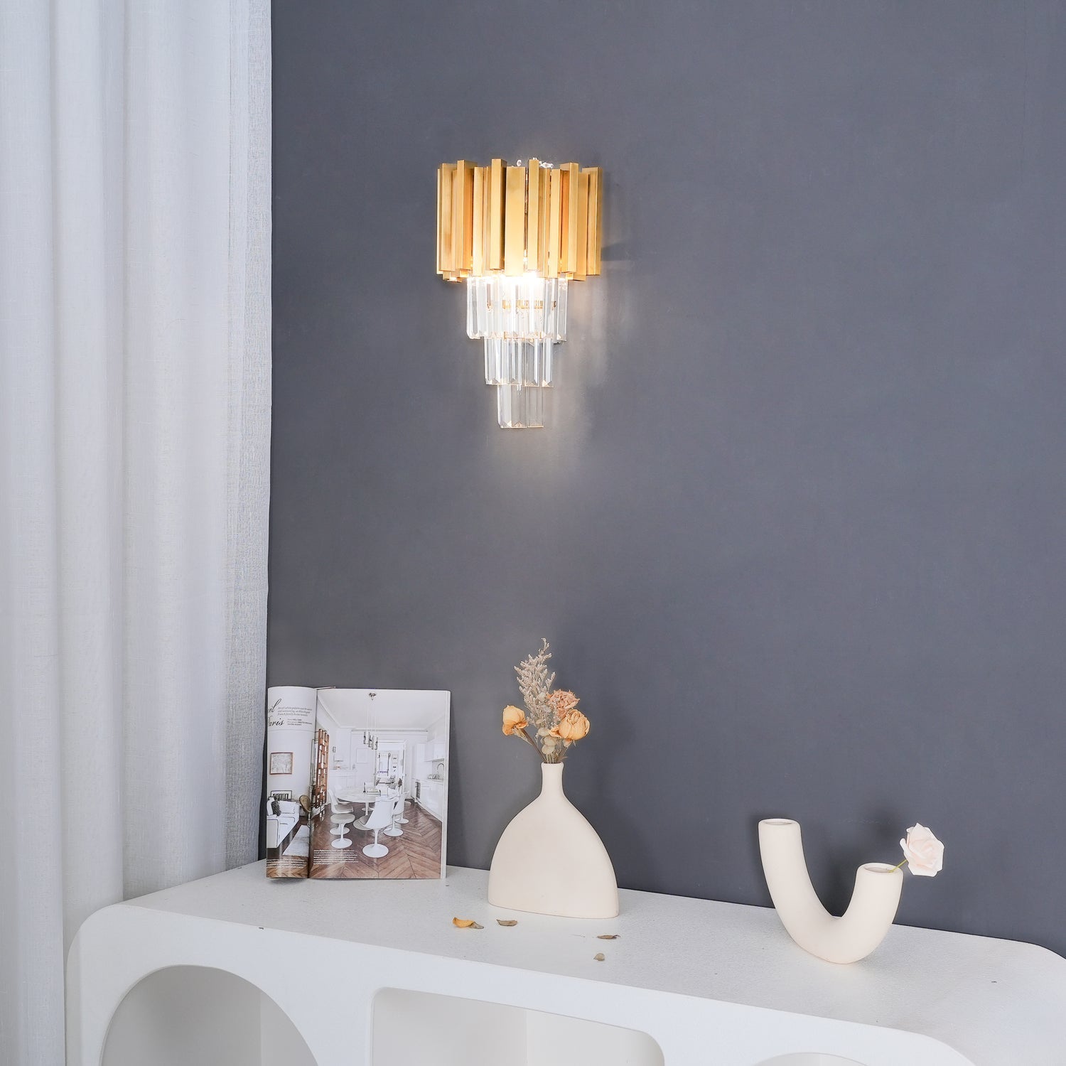 Vevyniel Postmoderne Luxe Empire Cristal Applique Murale - Neutralighting