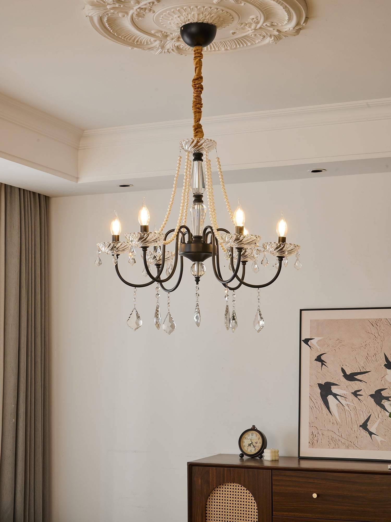Cisoren Lustre Postmoderne de Luxe en Cristal et Perles - Neutralighting