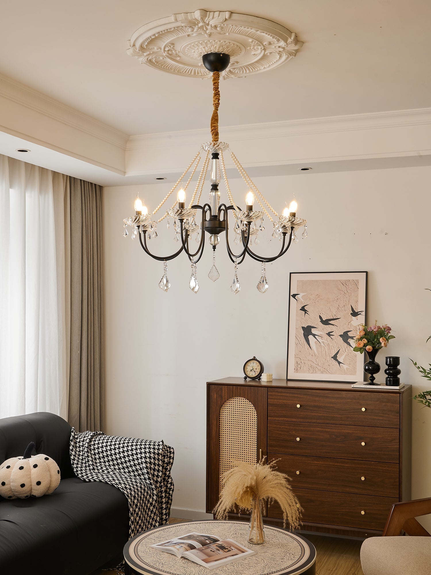 Cisoren Lustre Postmoderne de Luxe en Cristal et Perles - Neutralighting