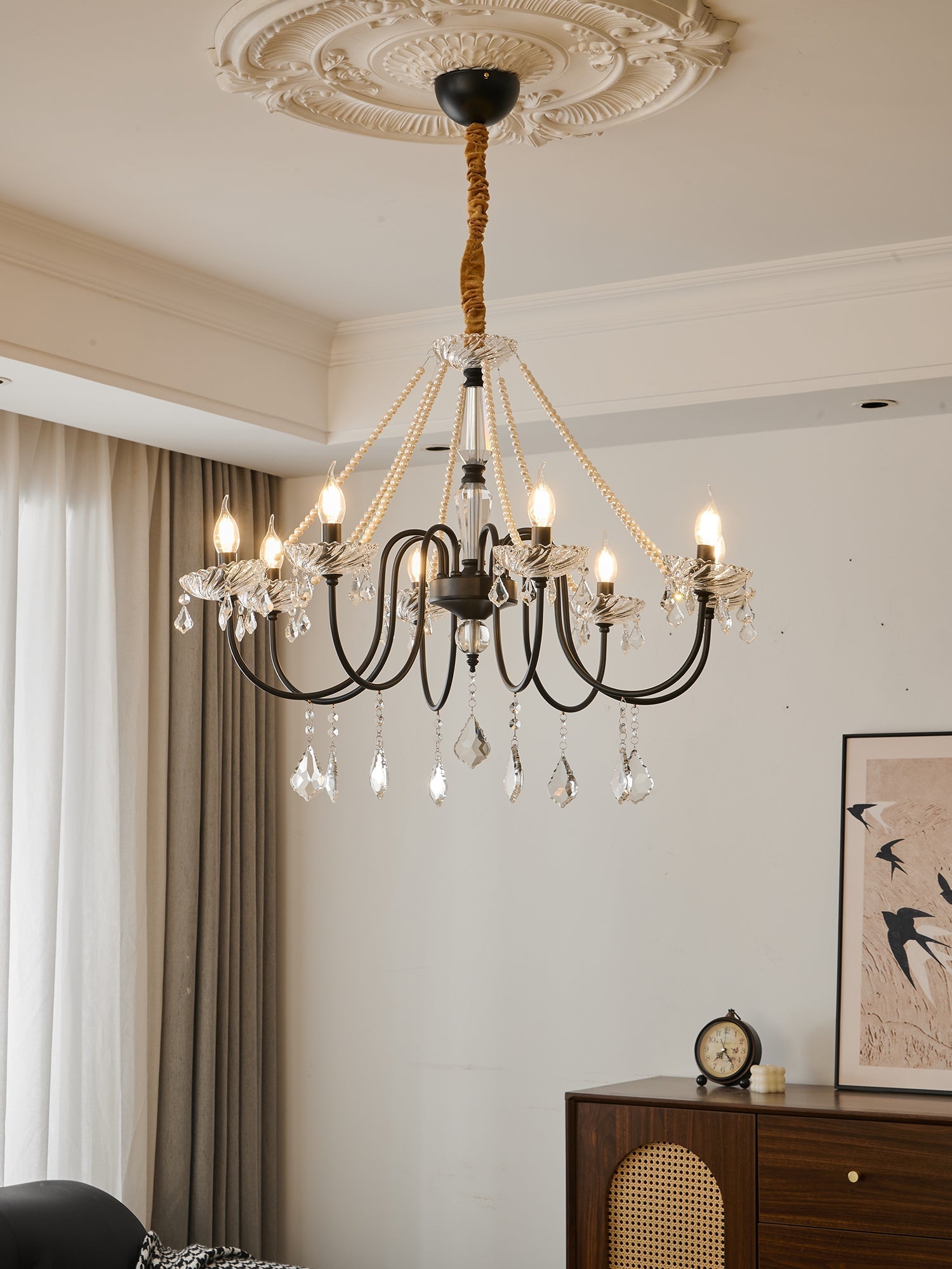 Cisoren Lustre Postmoderne de Luxe en Cristal et Perles - Neutralighting