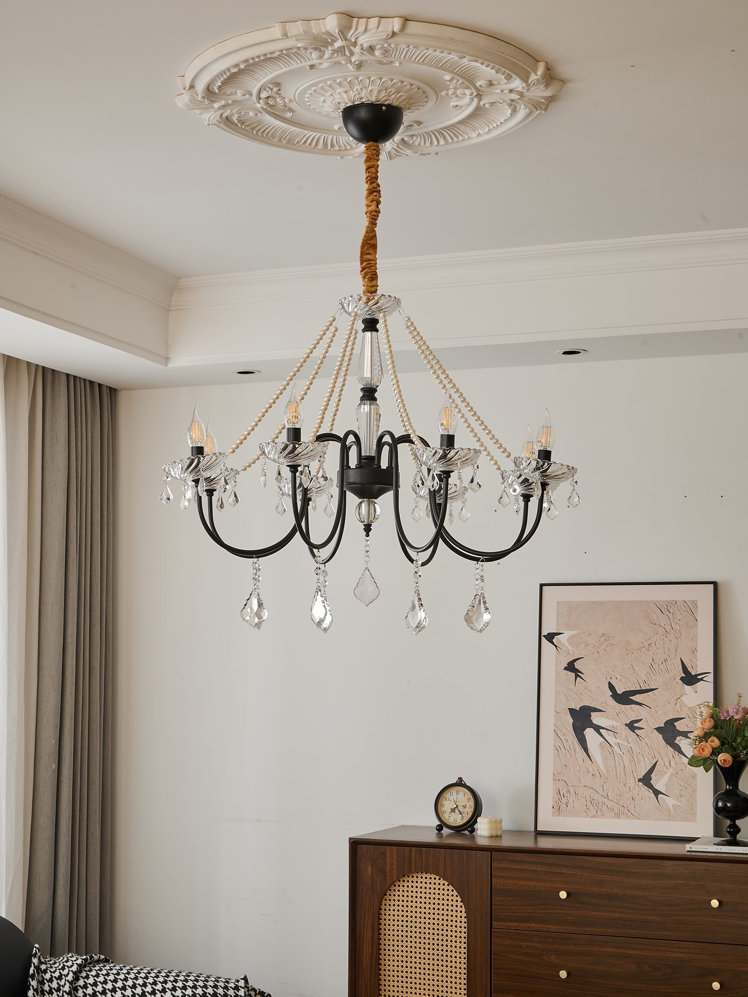 Cisoren Lustre Postmoderne de Luxe en Cristal et Perles - Neutralighting
