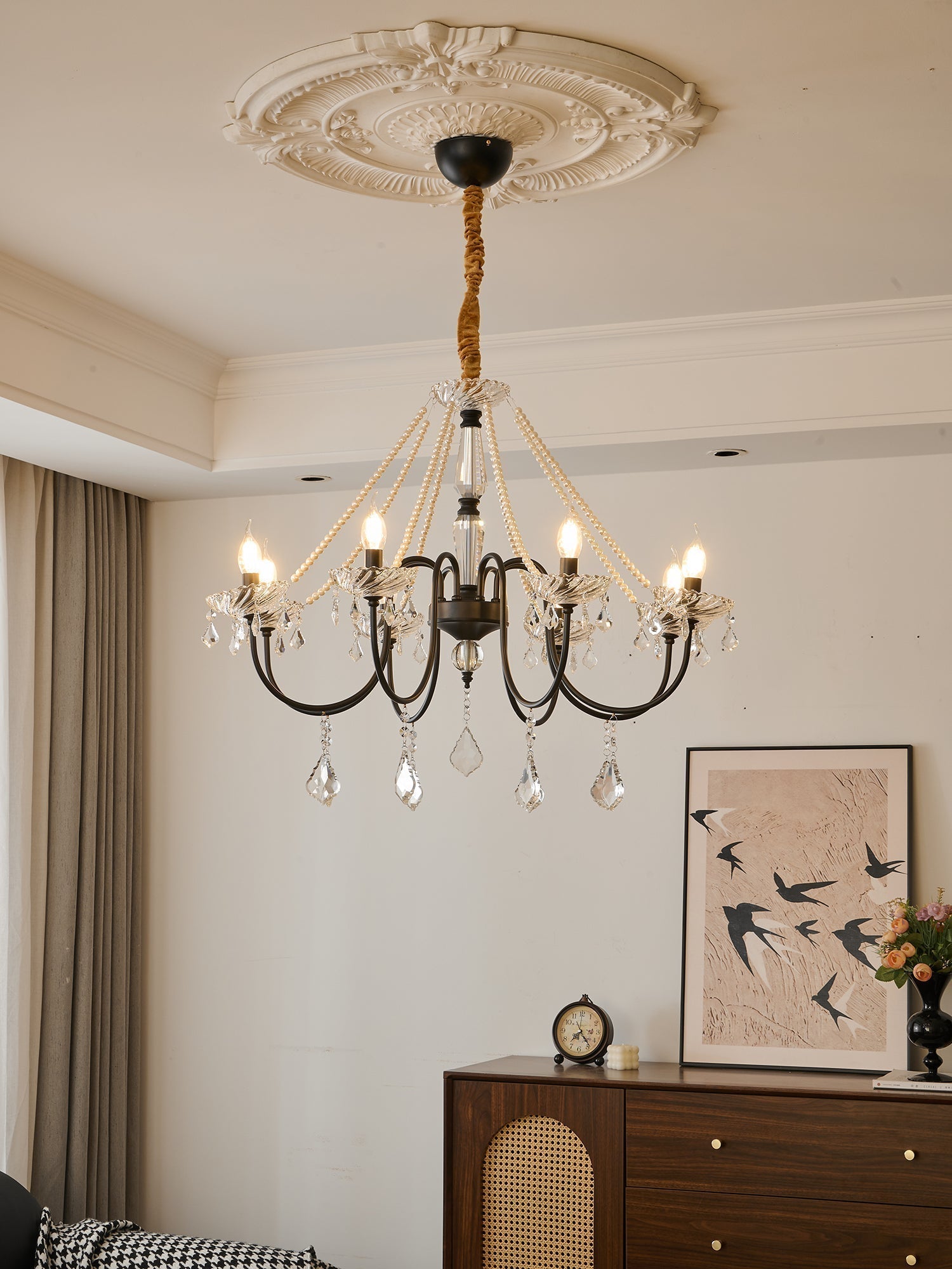 Cisoren Lustre Postmoderne de Luxe en Cristal et Perles - Neutralighting