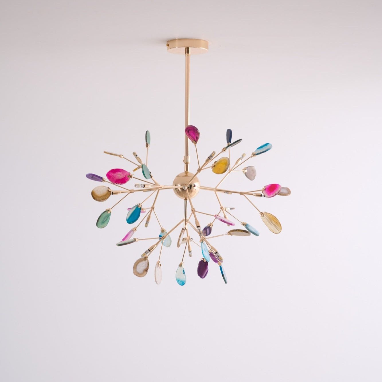 Lustra Chandelier Feuille Colorée Bras Dorés - Neutralighting