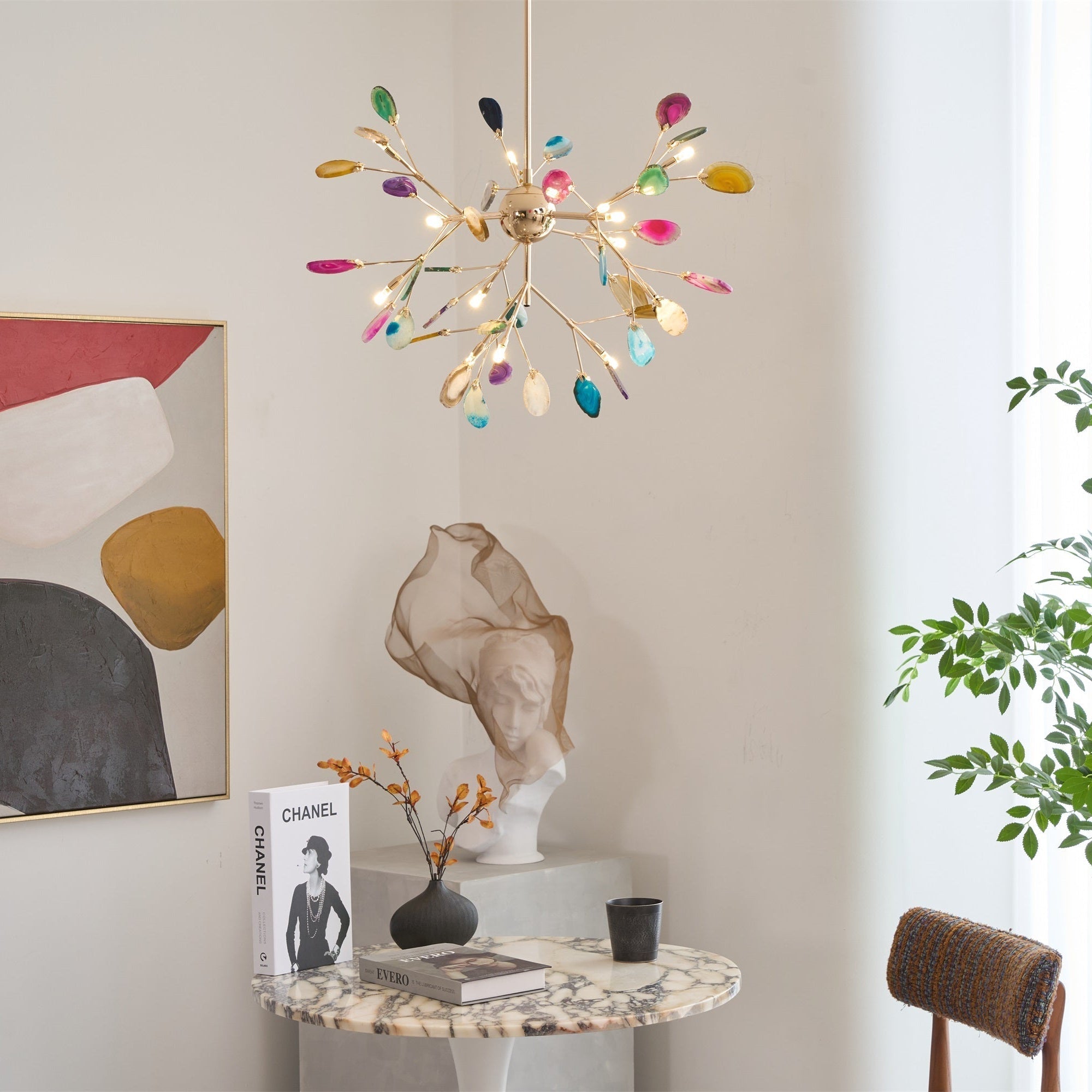 Agate Lustre à Branches Multicolores - Neutralighting