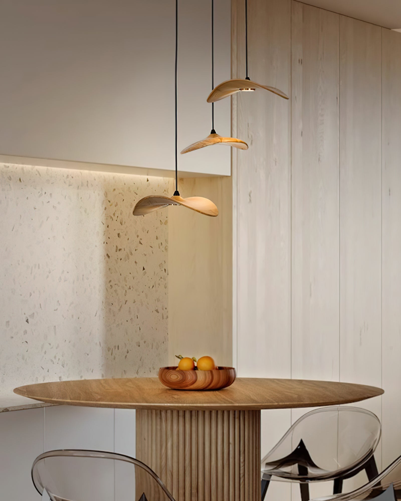 Abbott Chandelier Bois Feuille Vide Minimaliste - Neutralighting