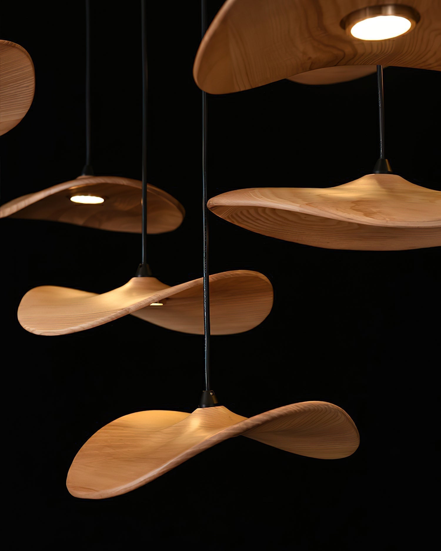 Abbott Chandelier Bois Feuille Vide Minimaliste - Neutralighting