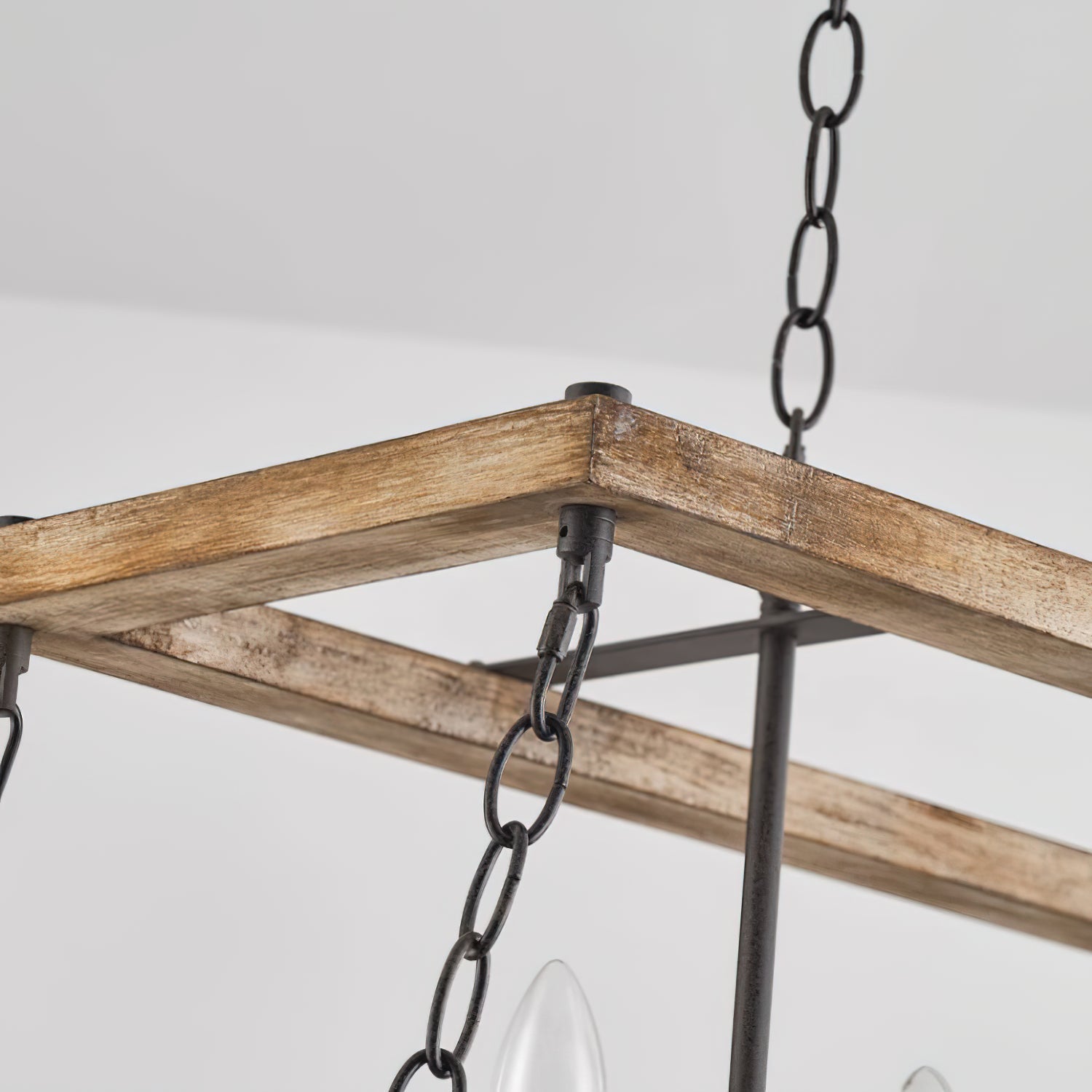 Ilcaryra Chandelier Métal Bois Industriel Vintage Île Salon - Neutralighting