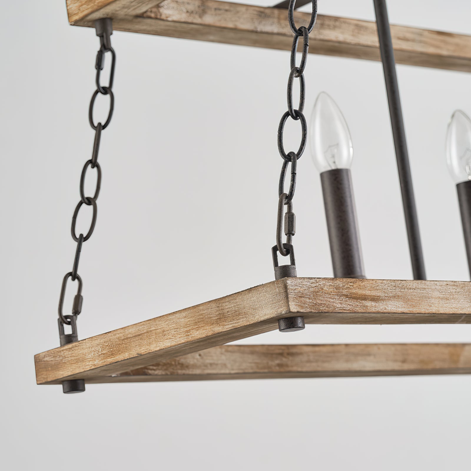 Ilcaryra Vintage Industrial Island Wood Metal Chandelier - Lamp Copper
