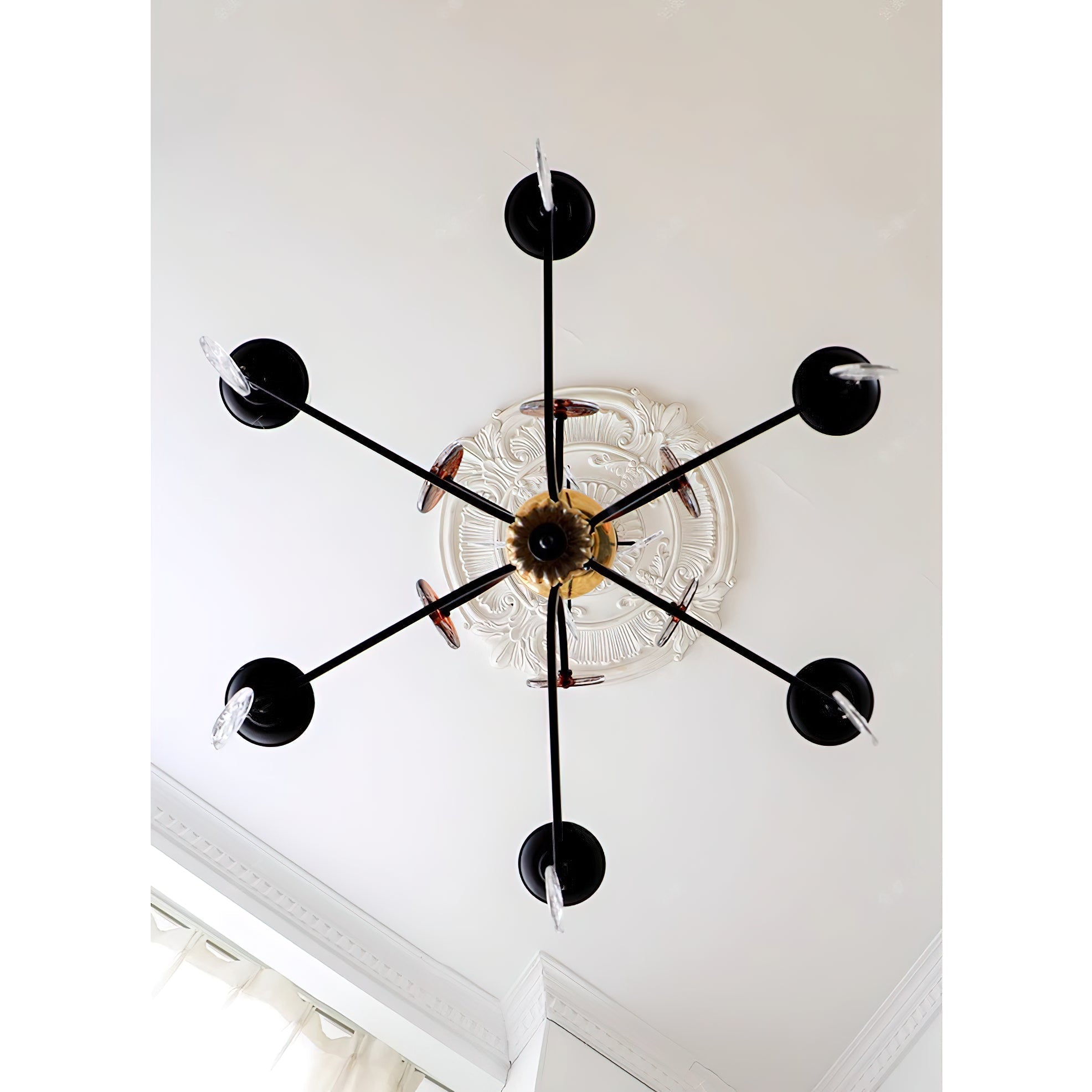 Anorion Chandelier Métal Verre Luxe Vintage Salon - Neutralighting