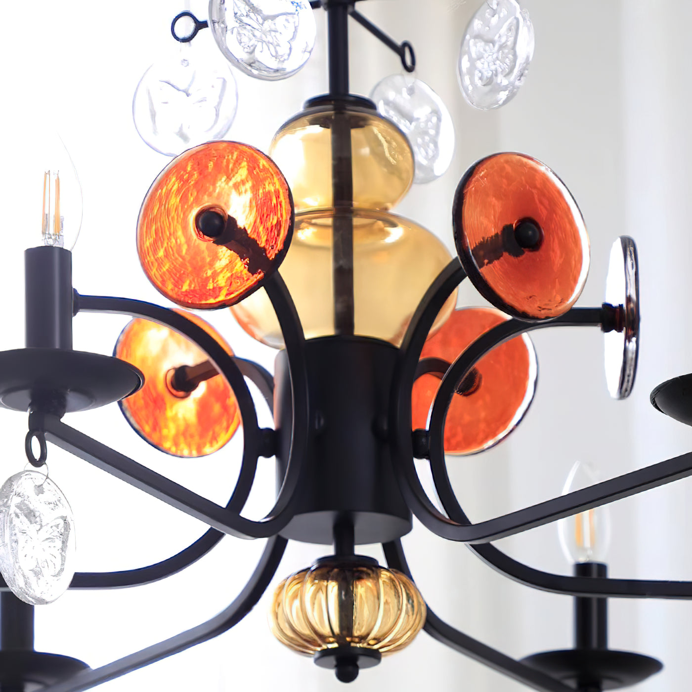 Anorion Chandelier Métal Verre Luxe Vintage Salon - Neutralighting