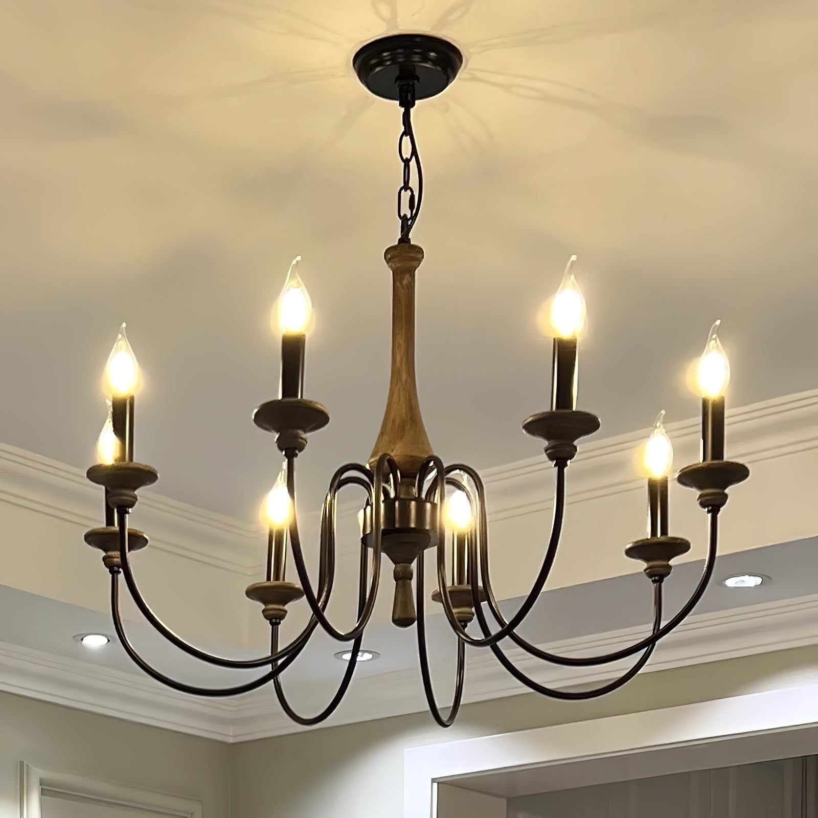 Alzorila Vintage Industrial Hand-carved Metal Chandelier - Lamp Copper