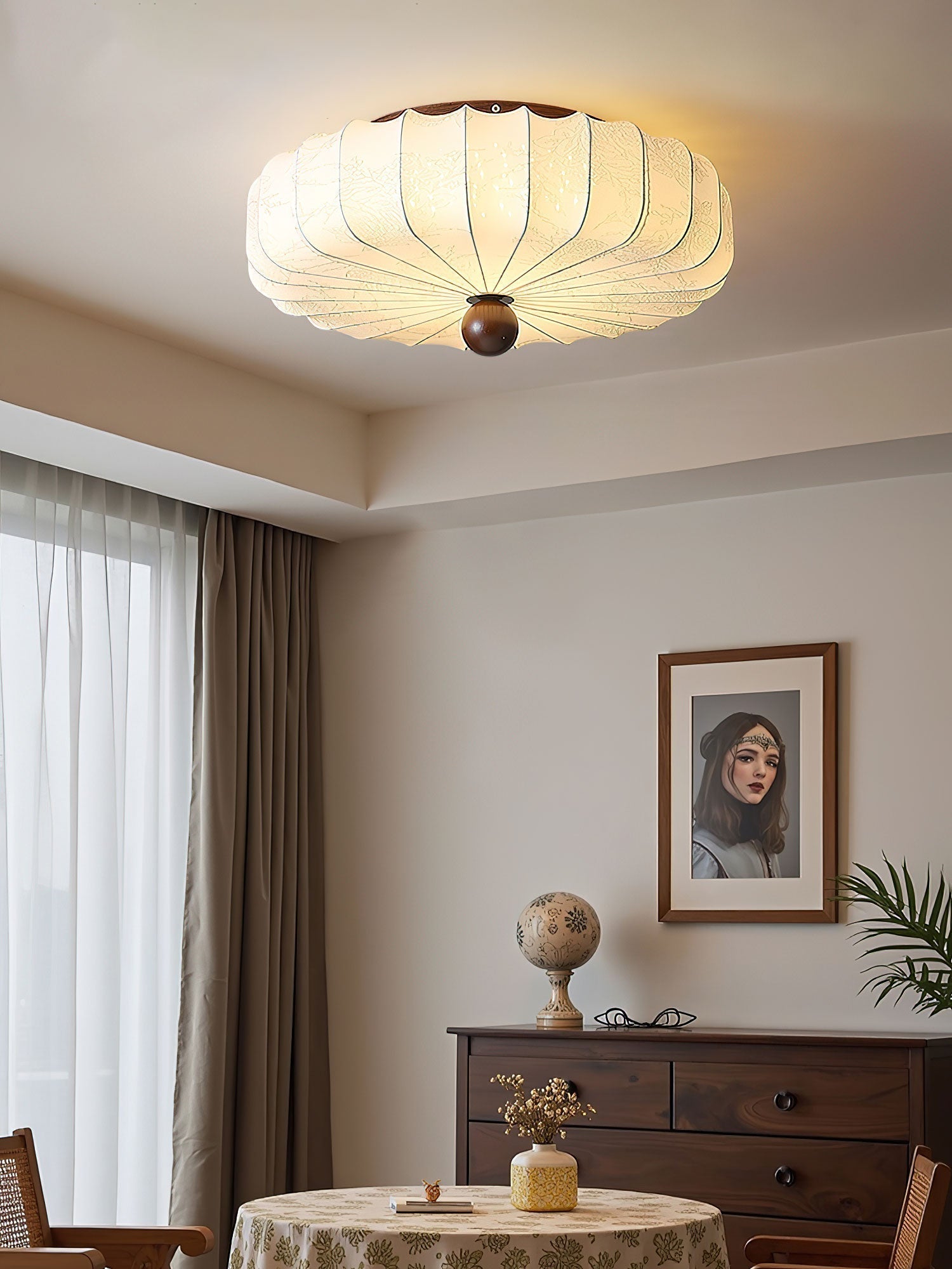 Lotus Fabric Fashion Ceiling Light - Blowlighting