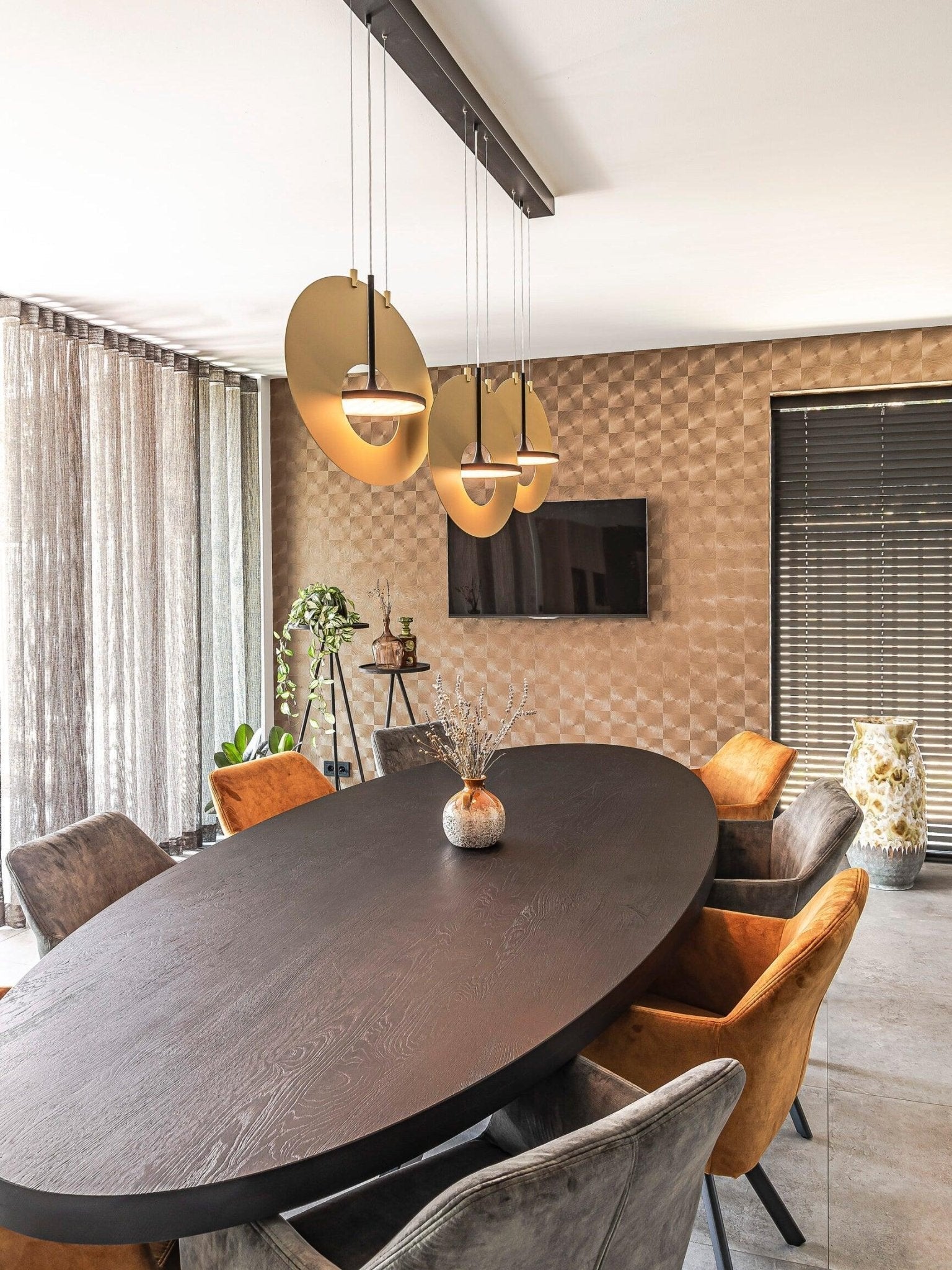 Solara Lampe suspendue ovale à anneau géométrique - Neutralighting