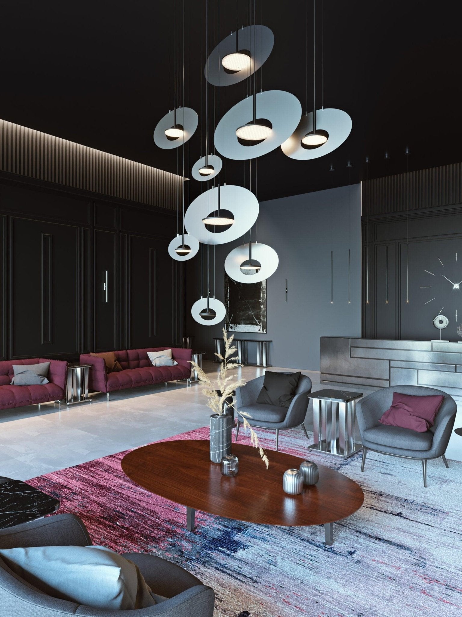 Solara Lampe suspendue ovale à anneau géométrique - Neutralighting