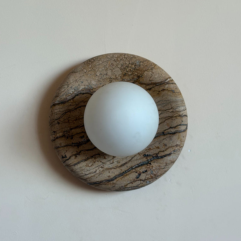 Alsorarae Applique Murale Moderne Minimaliste en Verre et Marbre Beige - Neutralighting