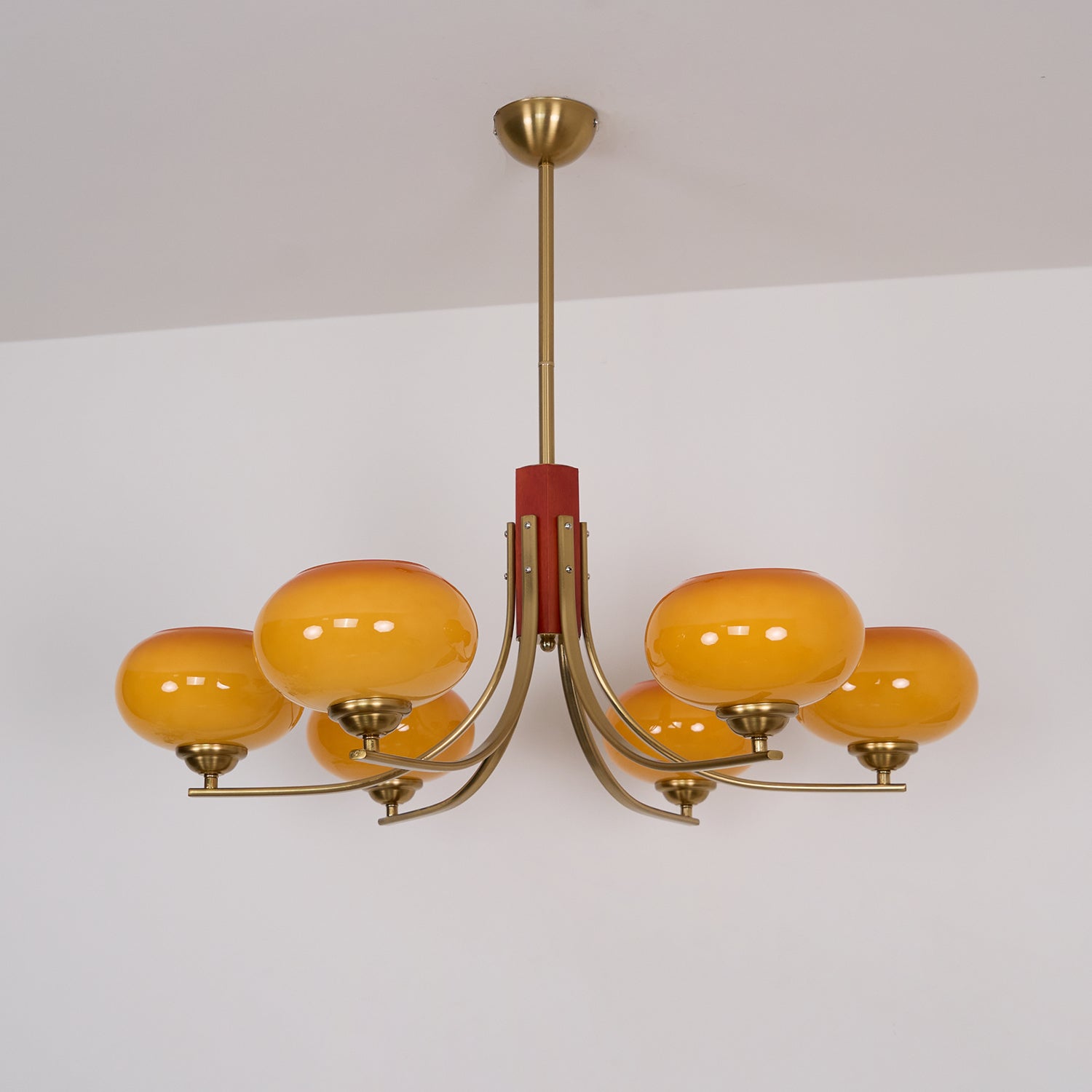 Auralyn Lustre Globe 6 Lumières Verre Ambre - Neutralighting