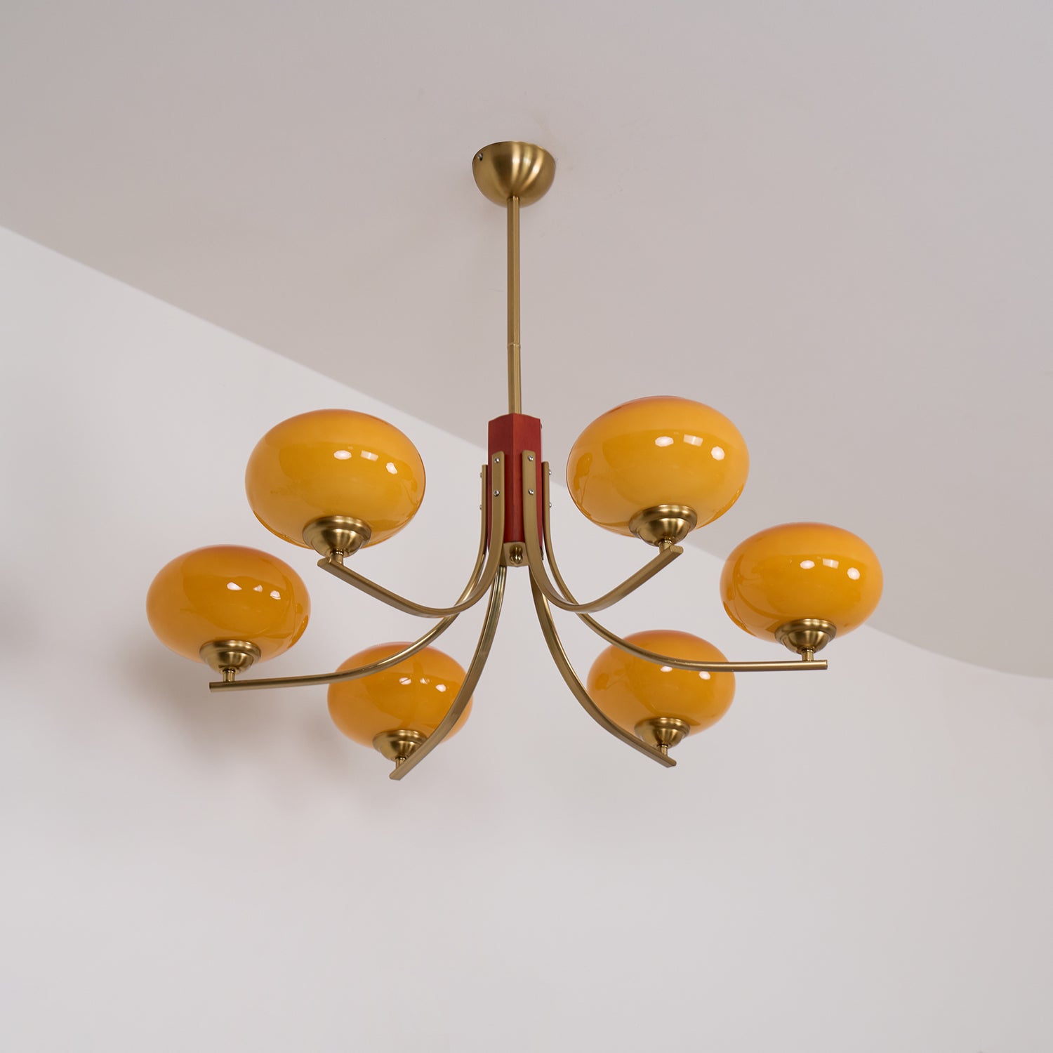 Auralyn Lustre Globe 6 Lumières Verre Ambre - Neutralighting