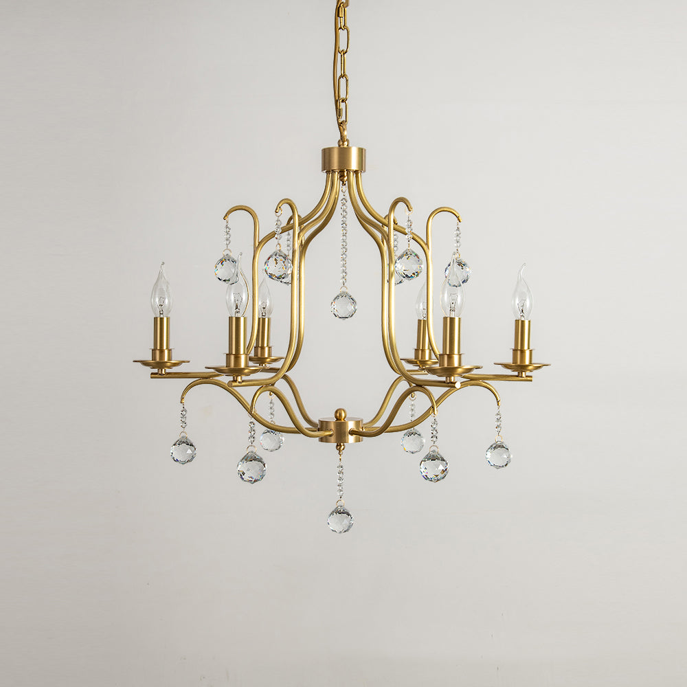 Ulliria Postmodern Luxury Brass Crystal Chandelier - Lamp Copper