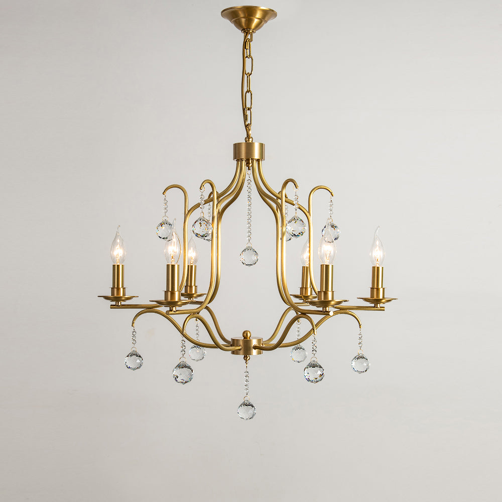 Ulliria Postmodern Luxury Brass Crystal Chandelier - Lamp Copper