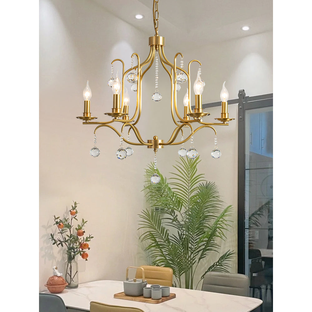 Ulliria Postmodern Luxury Brass Crystal Chandelier - Lamp Copper