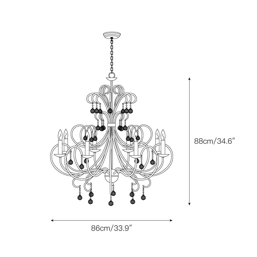 Ermira Postmodern Luxury Glass Crystal Chandelier - Lamp Copper