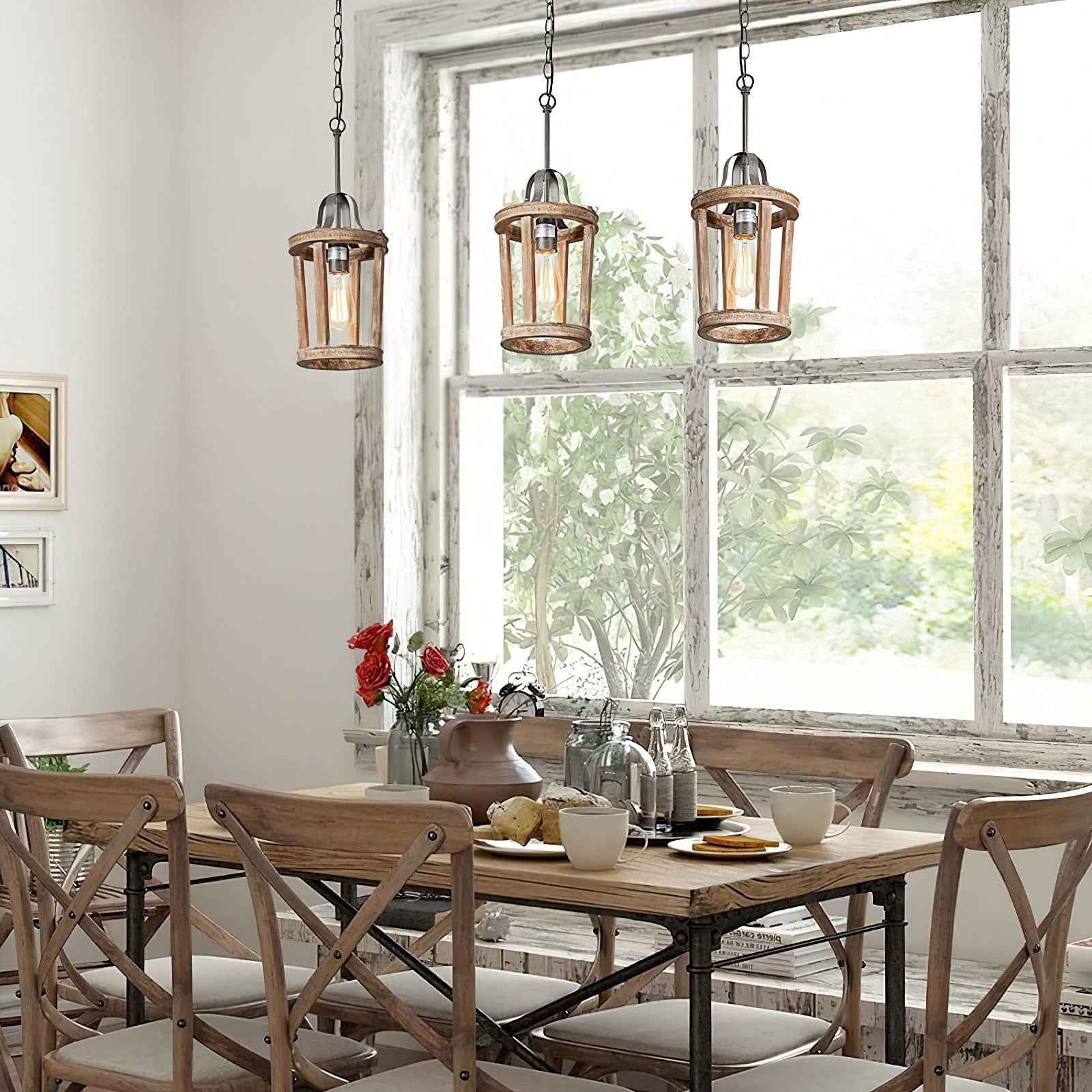 Veraeen Vintage Industrial Wood Metal Pendant Lamp - Lamp Copper