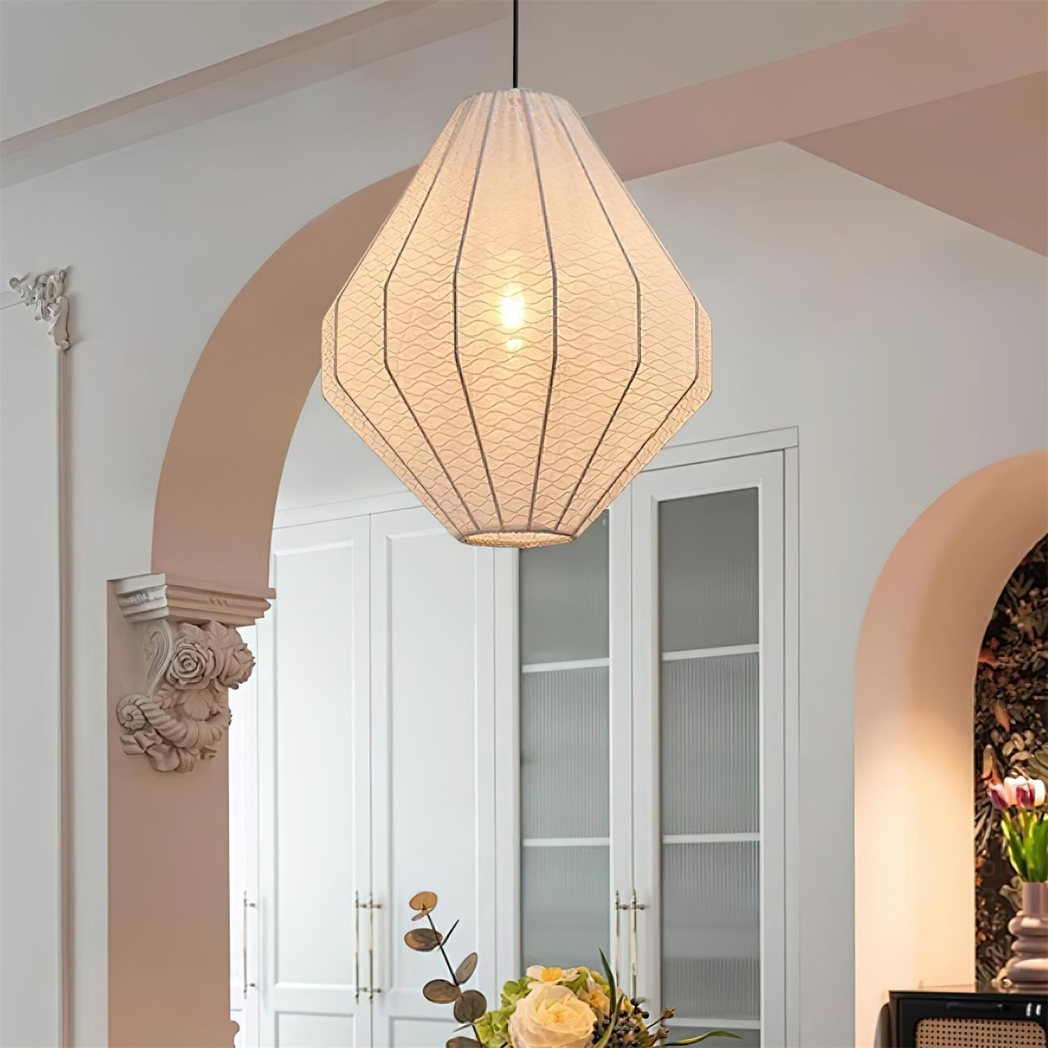 Felida Suspension Géométrique Tissu Minimaliste - Neutralighting