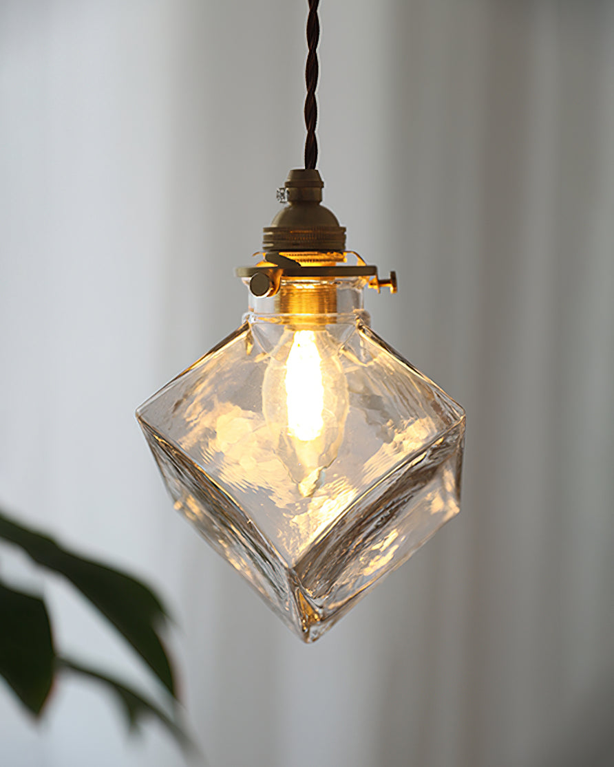 Felix Verre Suspension Clair Géométrique Industriel - Neutralighting