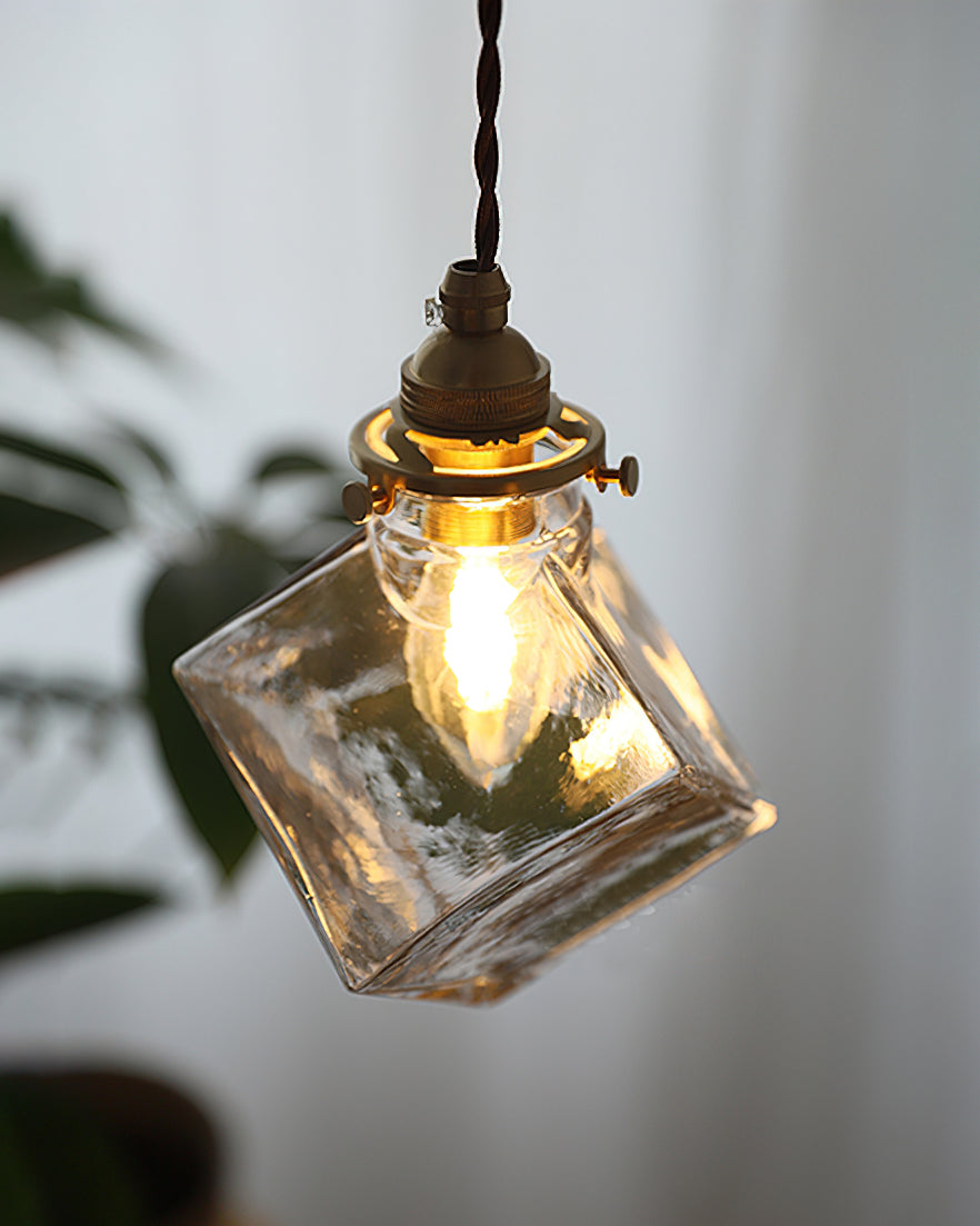 Felix Verre Suspension Clair Géométrique Industriel - Neutralighting