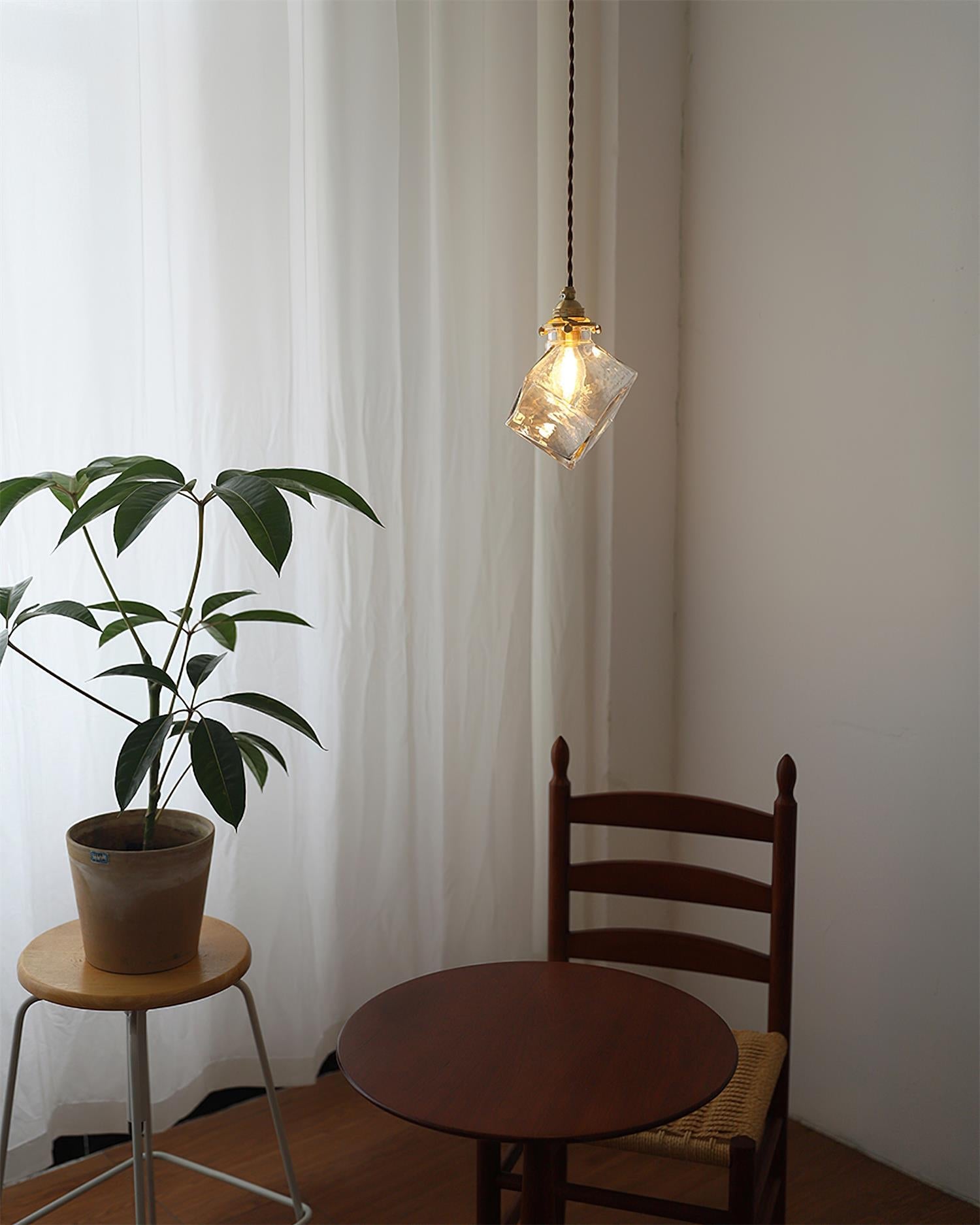 Felix Verre Suspension Clair Géométrique Industriel - Neutralighting