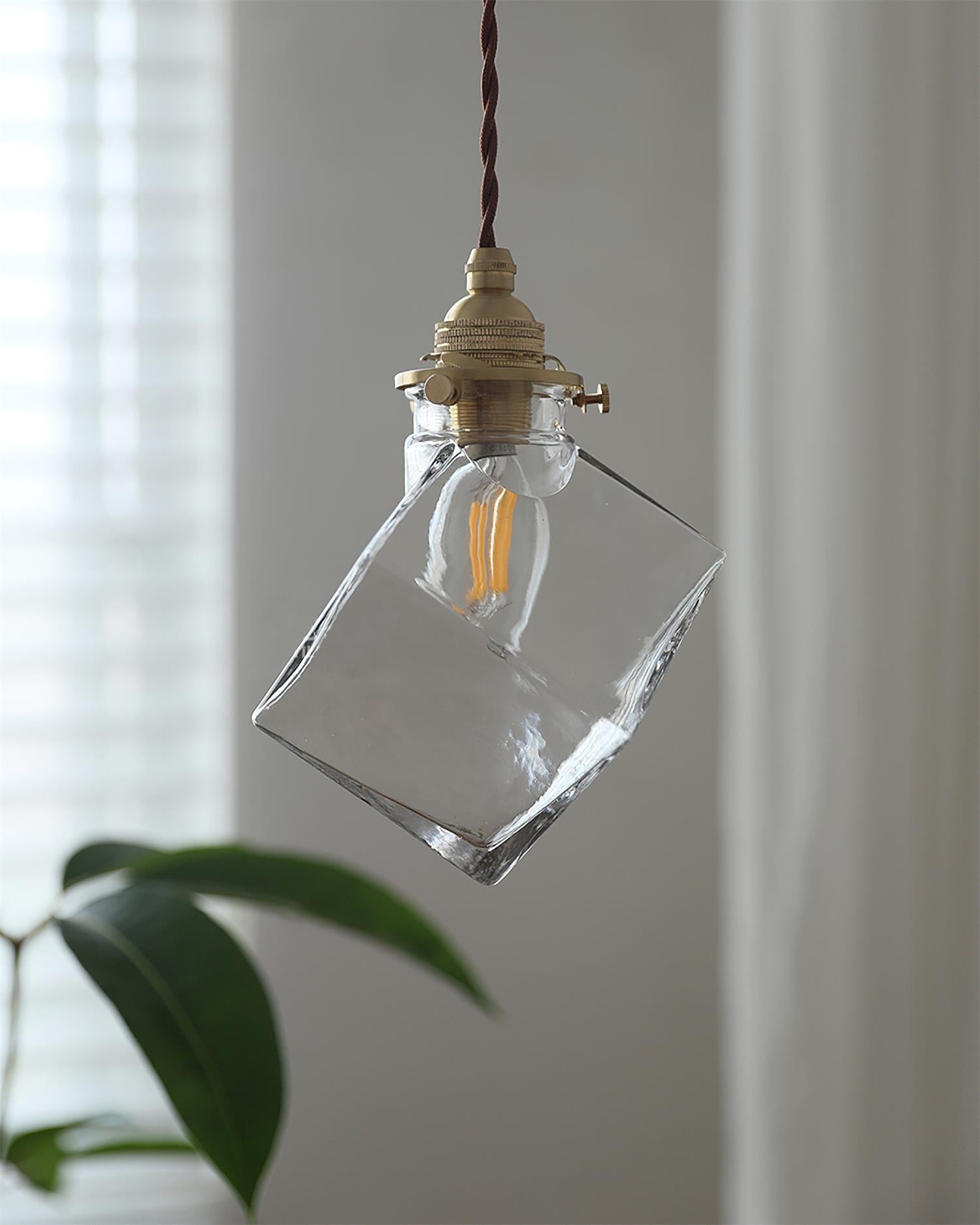 Felix Verre Suspension Clair Géométrique Industriel - Neutralighting