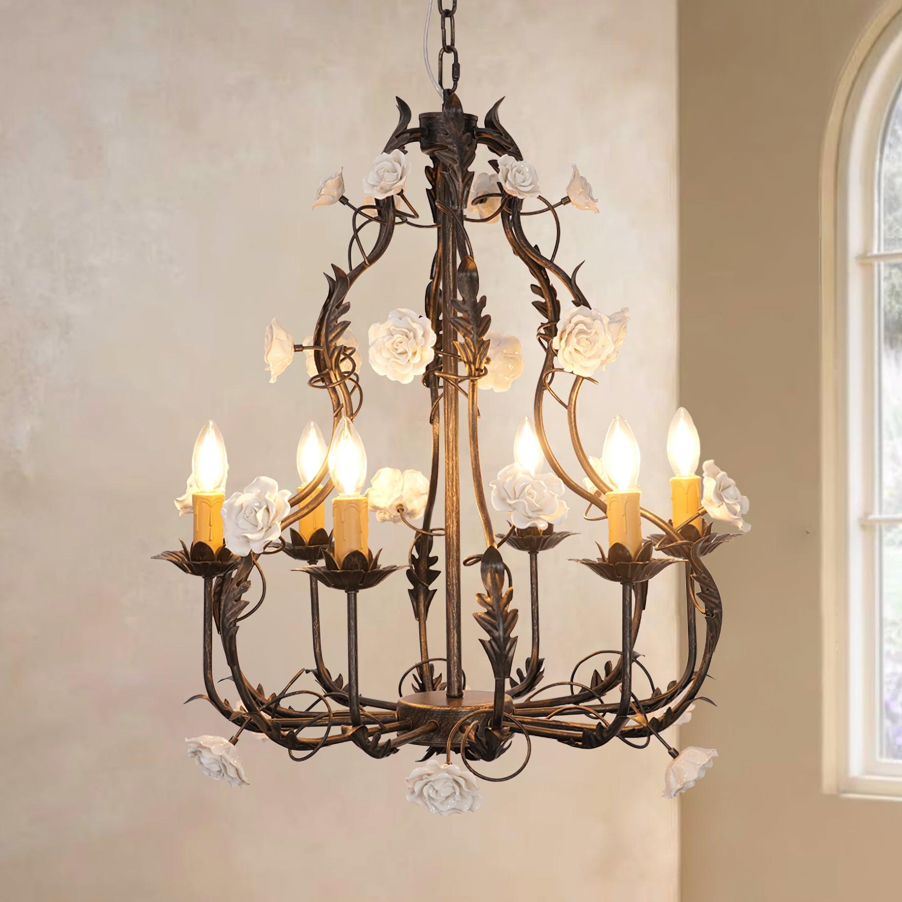 Rocaille Lustre Fleur Luxe Métal - Neutralighting