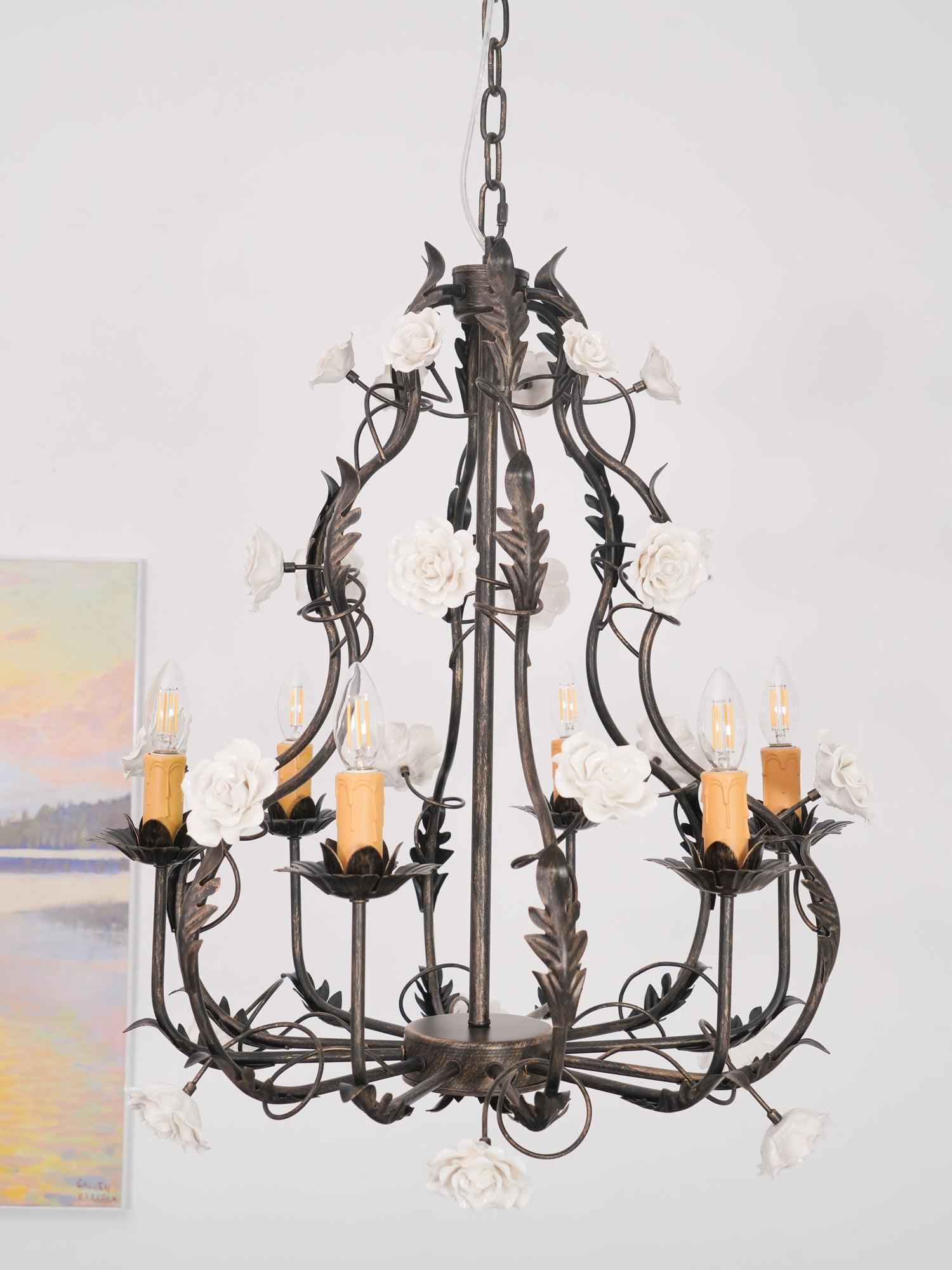 Rocaille Lustre Fleur Luxe Métal - Neutralighting